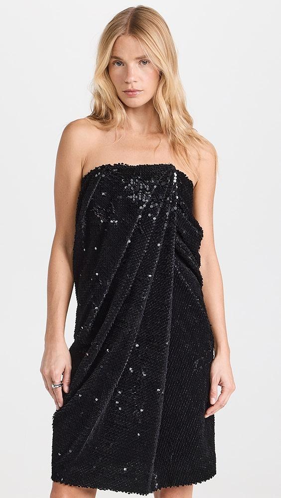RECTO Velvet Sequin Draped Tube Top Dress | Shopbop Product Image