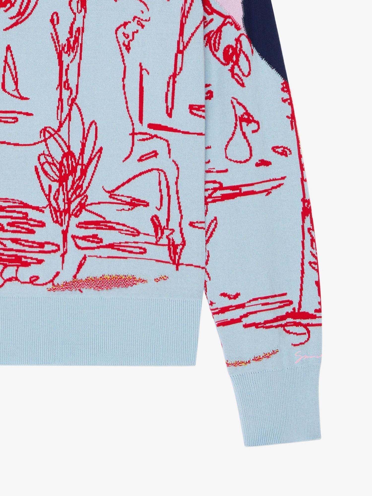 Sweater in cotton with multicolor jacquard Product Image