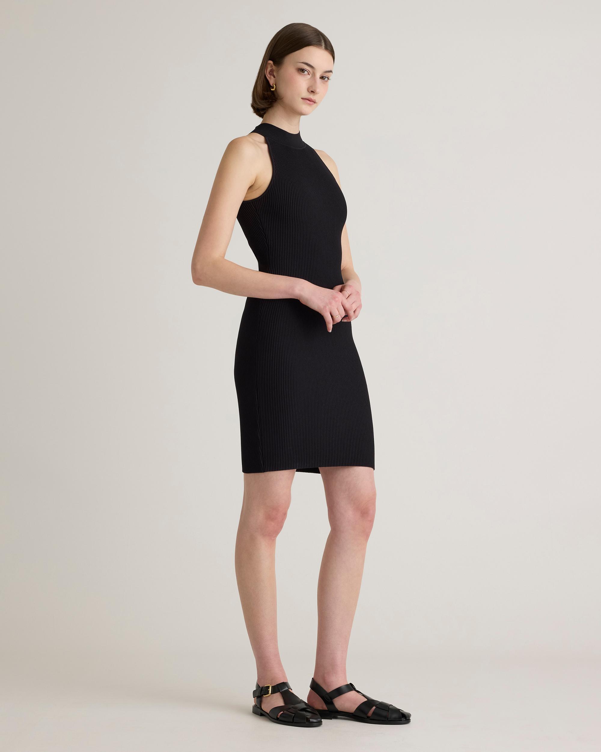 Quince | Women's High Neck Ribbed Knit Mini Dress Size XL, Recycled nylon/polyester/spandex Product Image