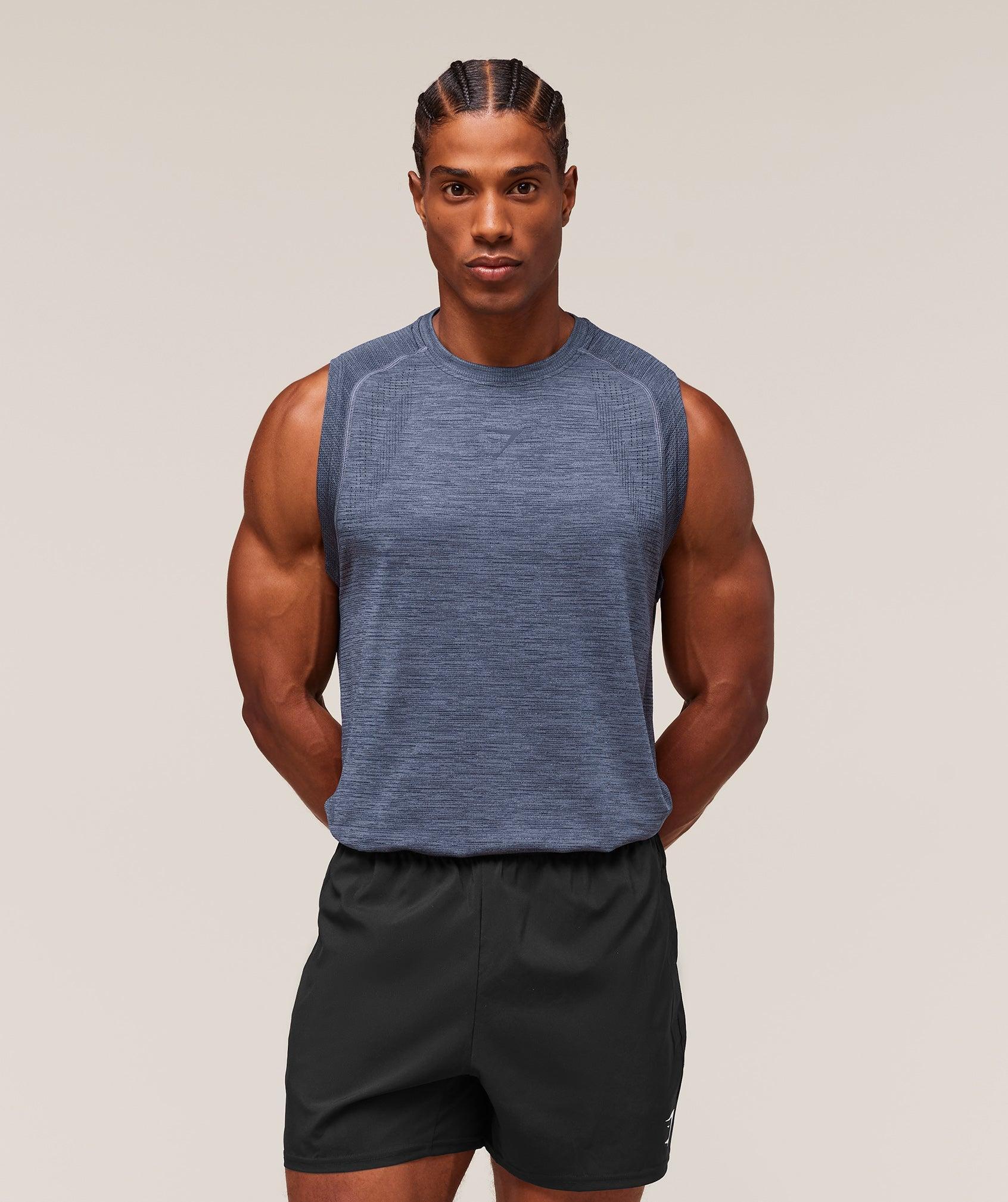 Gymshark Versatile Seamless Tank - Iron Blue/Navy Male Product Image
