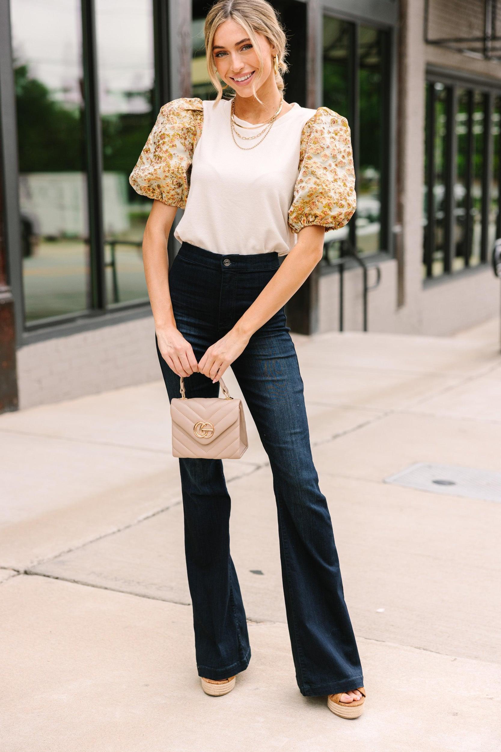 In Your Dreams Natural DItsy Floral Blouse Female Product Image