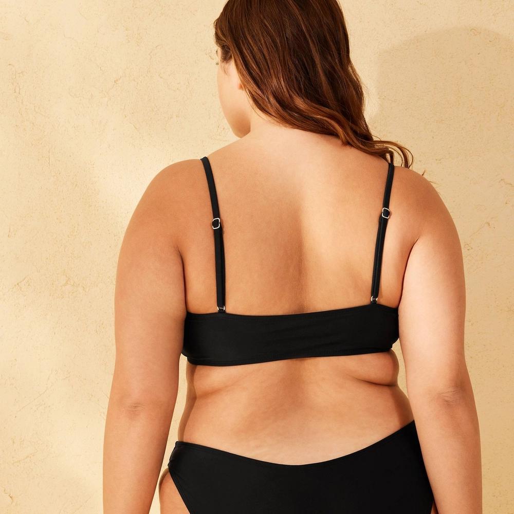 Womens Scoop Front Bralette Bikini Top - Wild Fable Black XS: Removable Cups, Adjustable Straps, Pullover Product Image