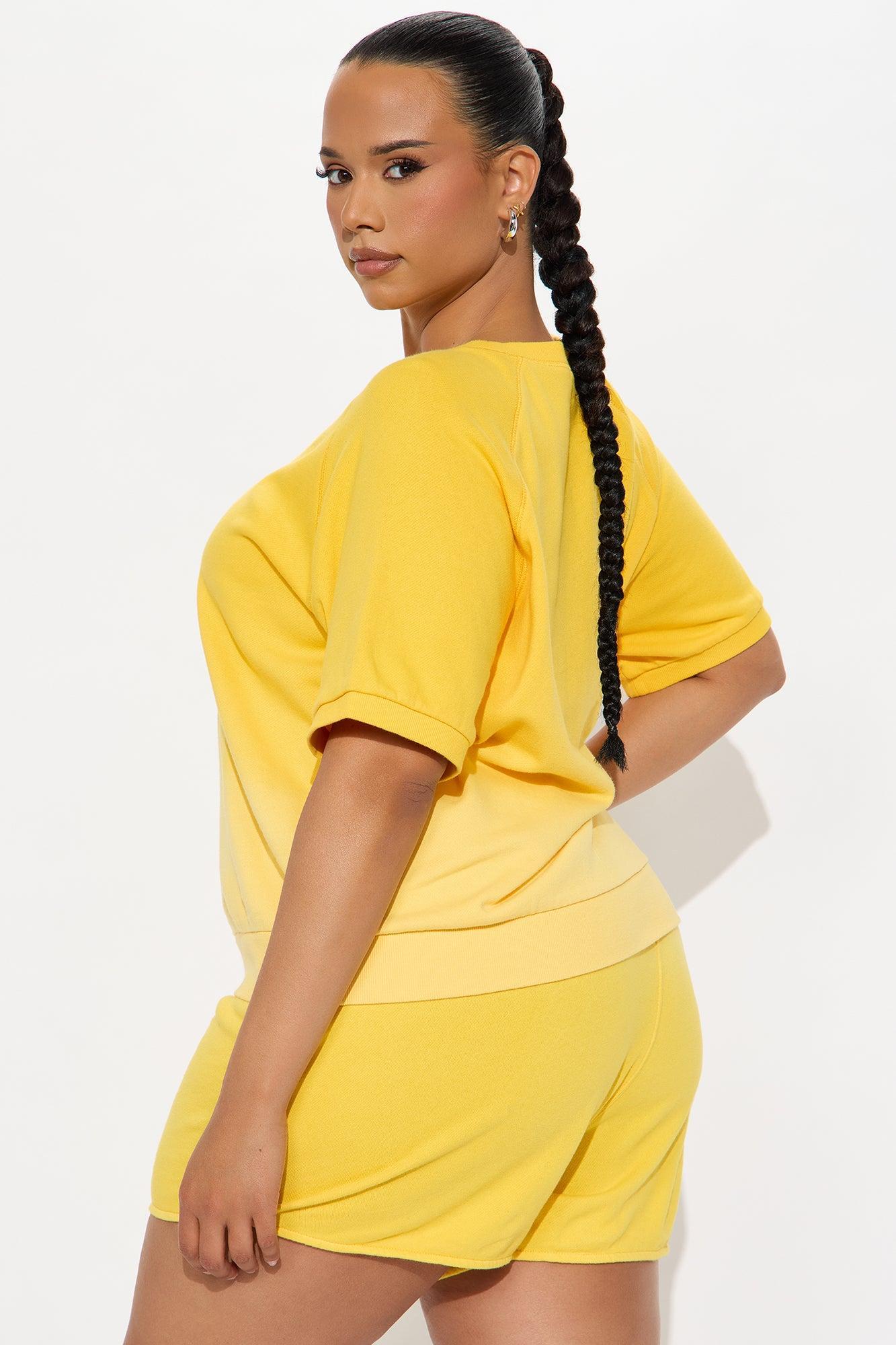 Mellow Mood Lounge Short Set - Yellow Product Image