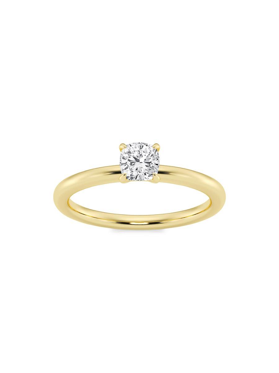 Womens 14K Yellow Gold & Cushion-Cut Lab-Grown Diamond Solitaire Ring/0.50-5.00 TCW Product Image