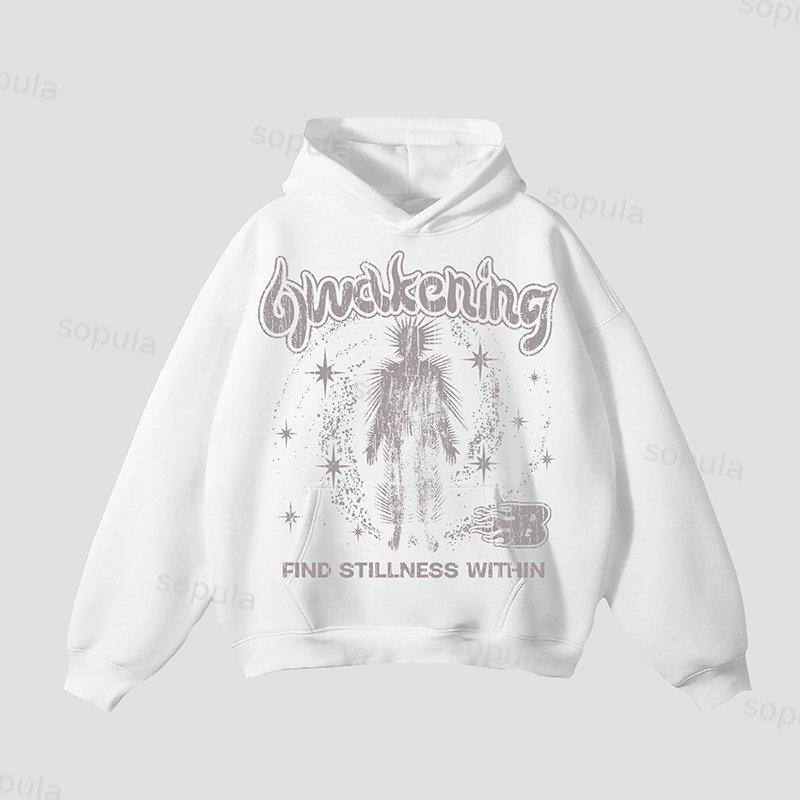 Unisex Men's Awakening Retro Old Graphics Pocket Hoodie Product Image