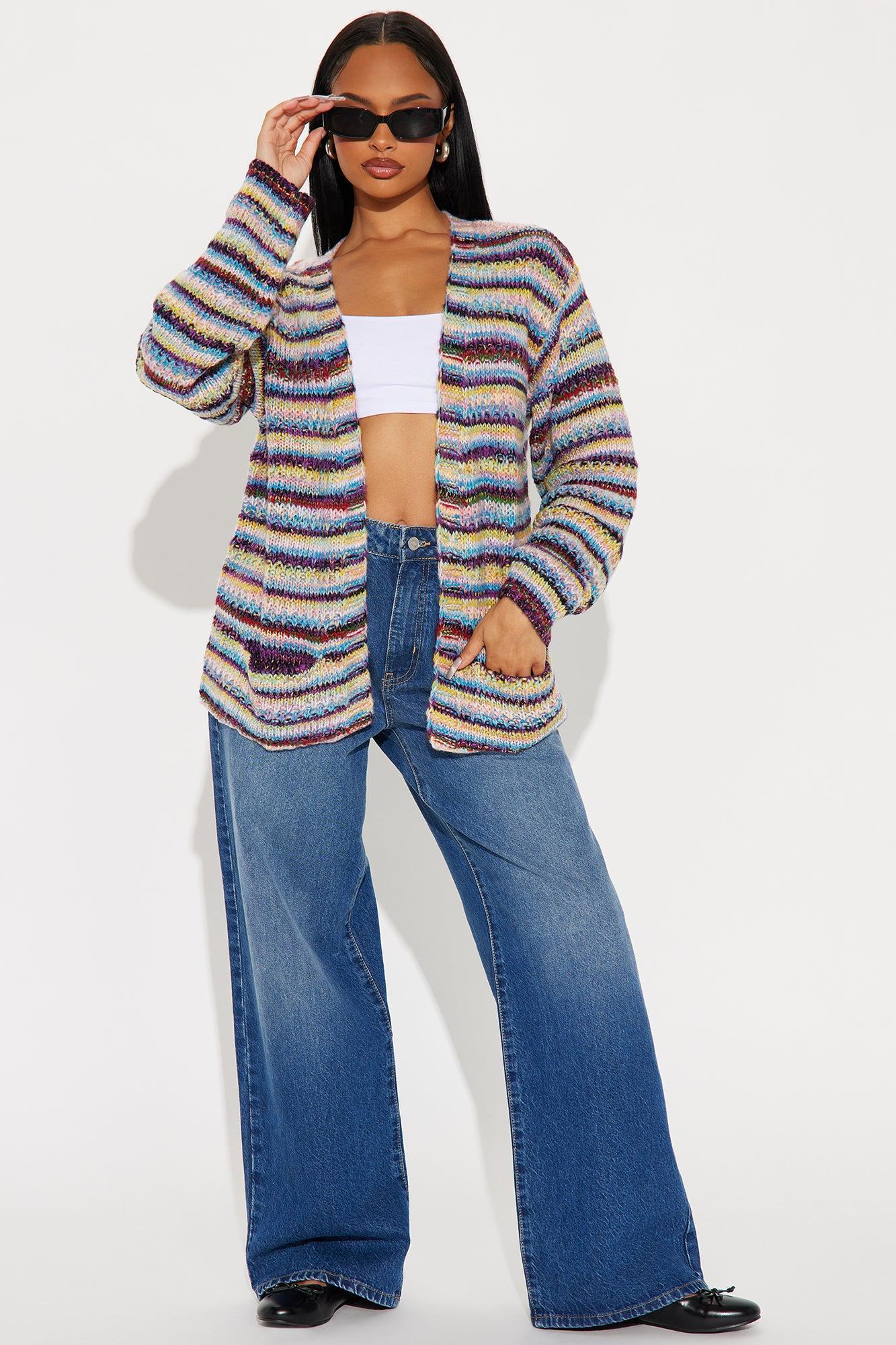 Meet Me There Striped Cardigan - Multi Color Product Image