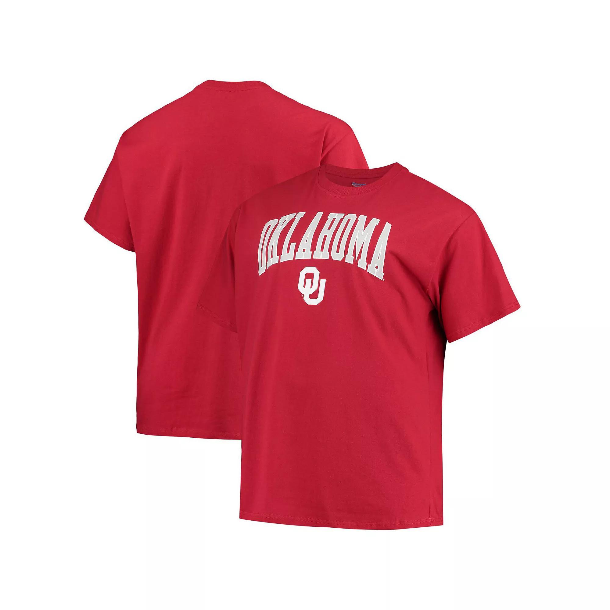 Men's Champion Crimson Oklahoma Sooners Big & Tall Arch Over Wordmark T-Shirt, Size: XLT, Red Product Image