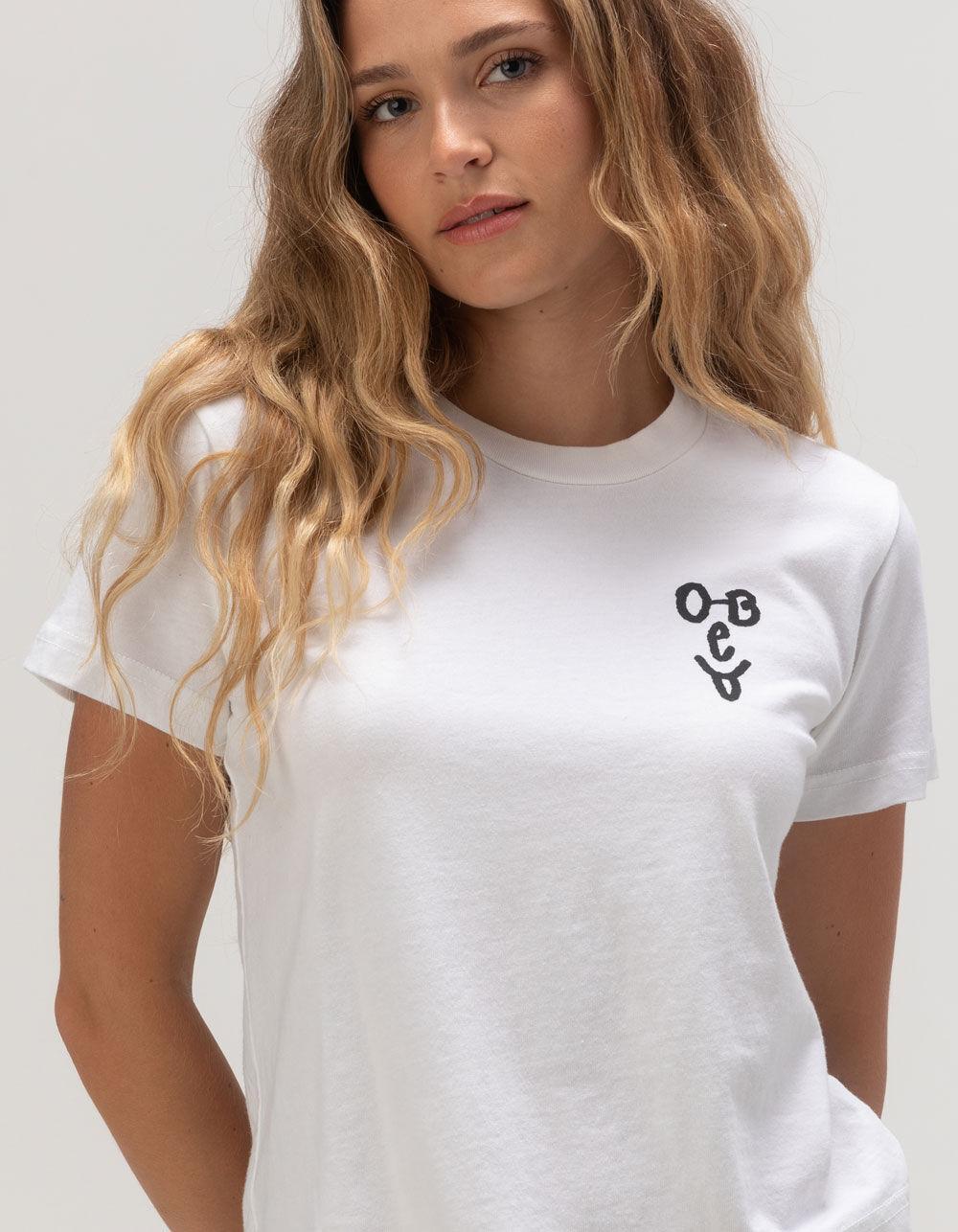 OBEY Type Face Womens Relaxed Fit Tee - WHITE Product Image