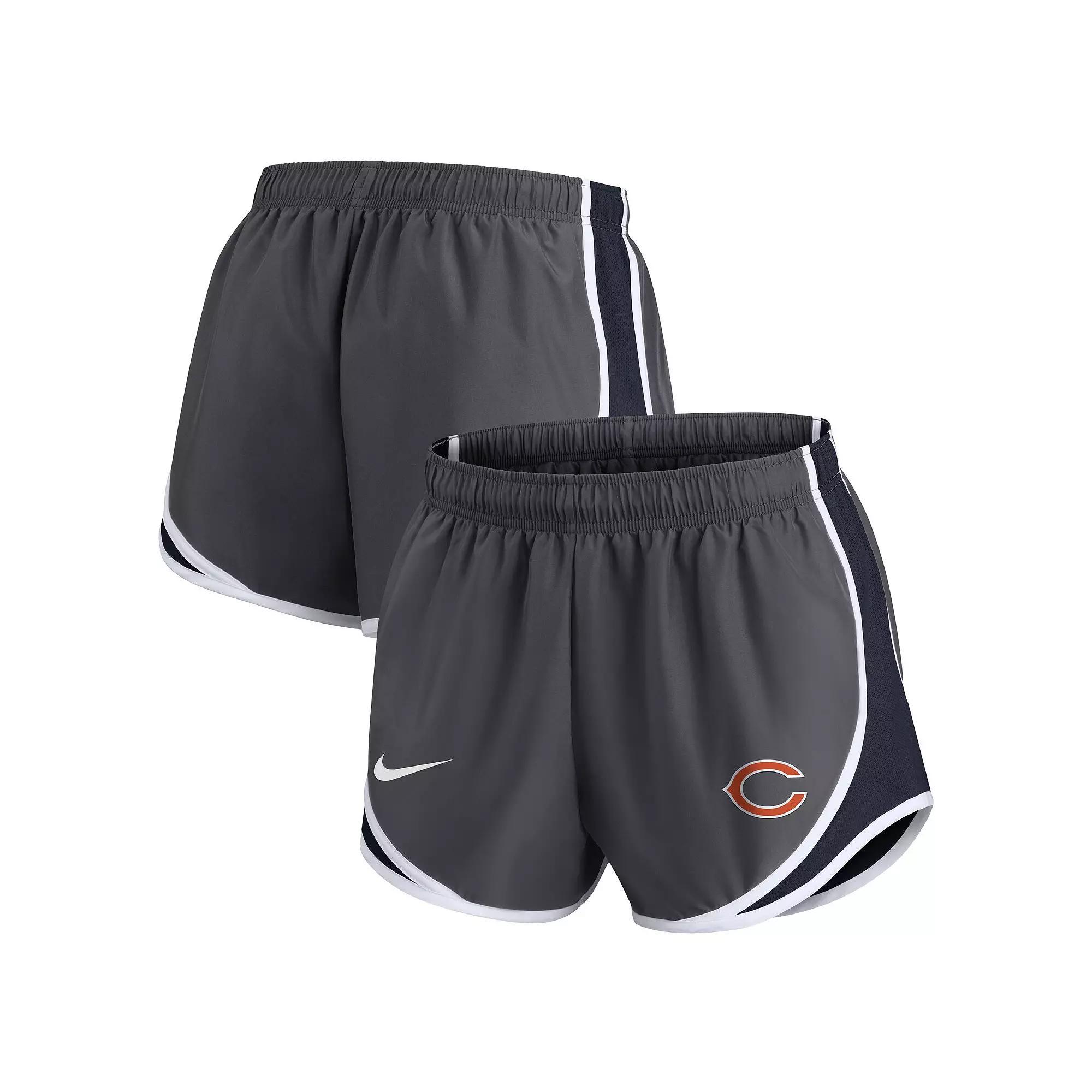 Women's Nike Charcoal Carolina Panthers Logo Performance Tempo Shorts, Size: Large Product Image