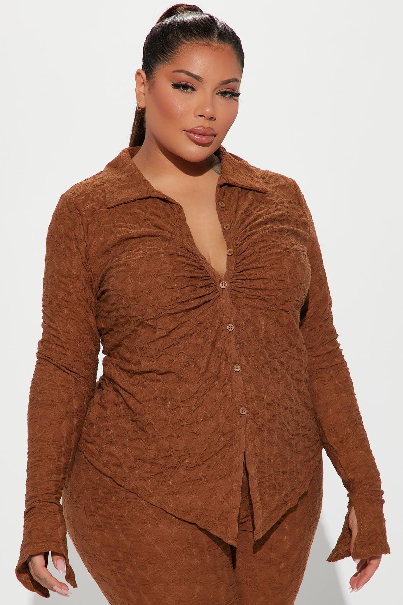 Petite Liliana Pant Set - Brown Product Image