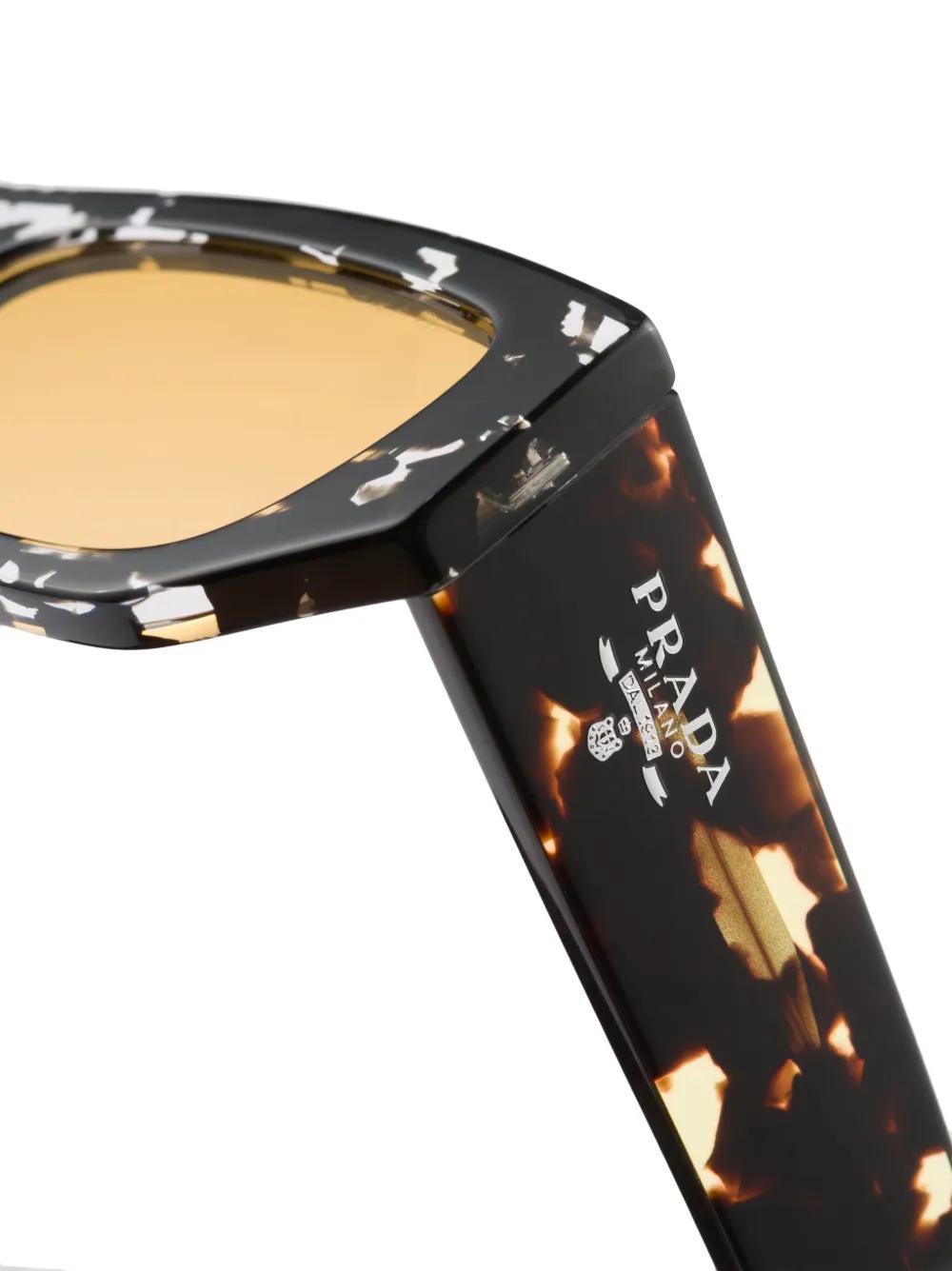 PRADA Tortoiseshell-effect Rectangle-frame Sunglasses In Black Product Image