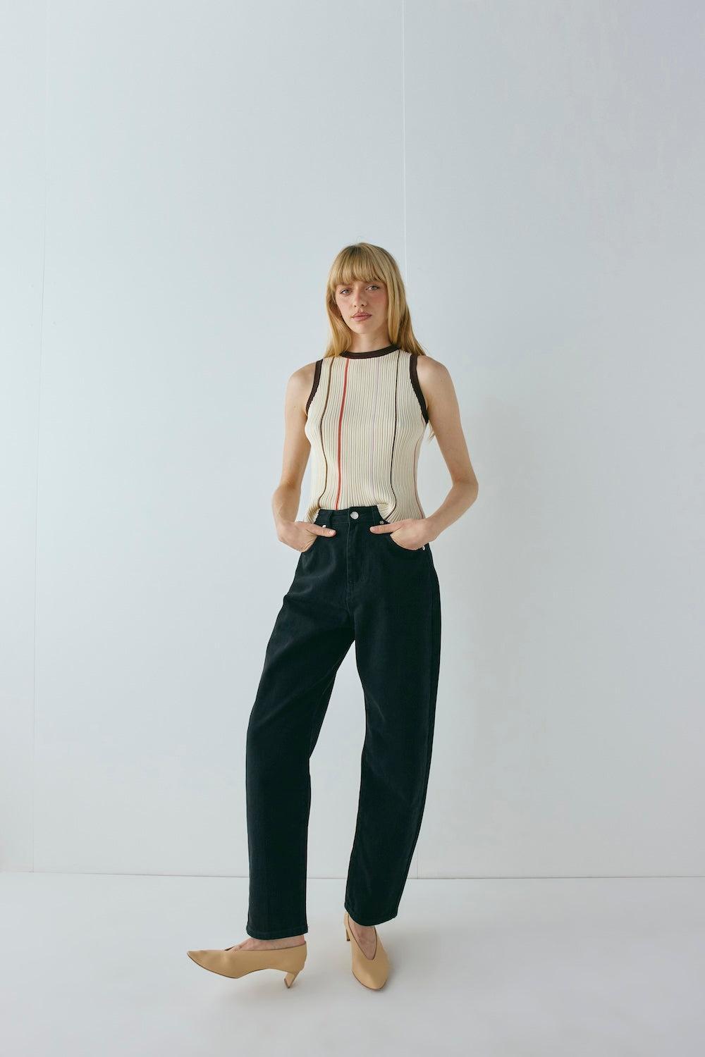 Frances Knit Top Stripe Product Image