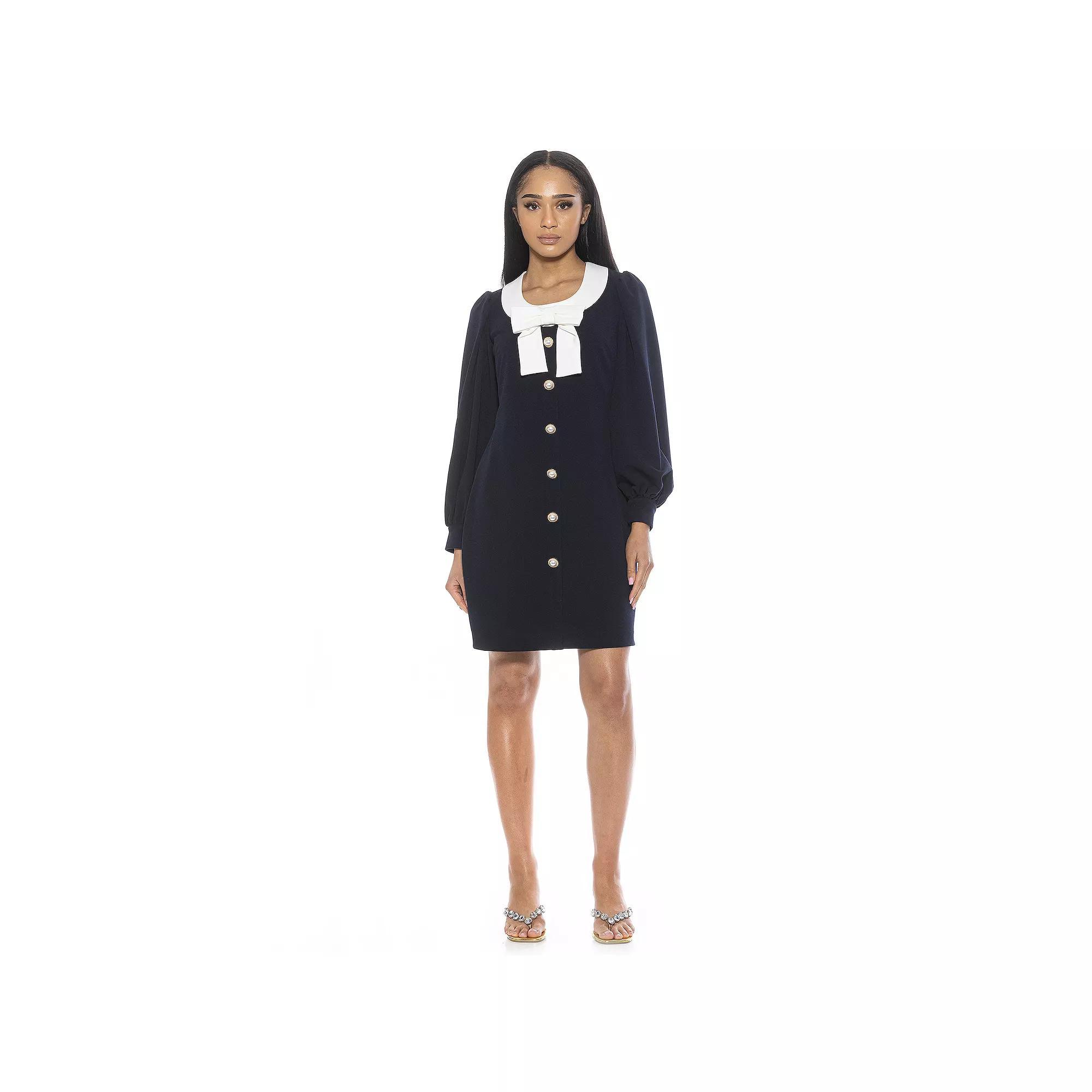 Women's ALEXIA ADMOR Miyako Low Scoopneck Mini Dress, Size: XL, Ivory Product Image