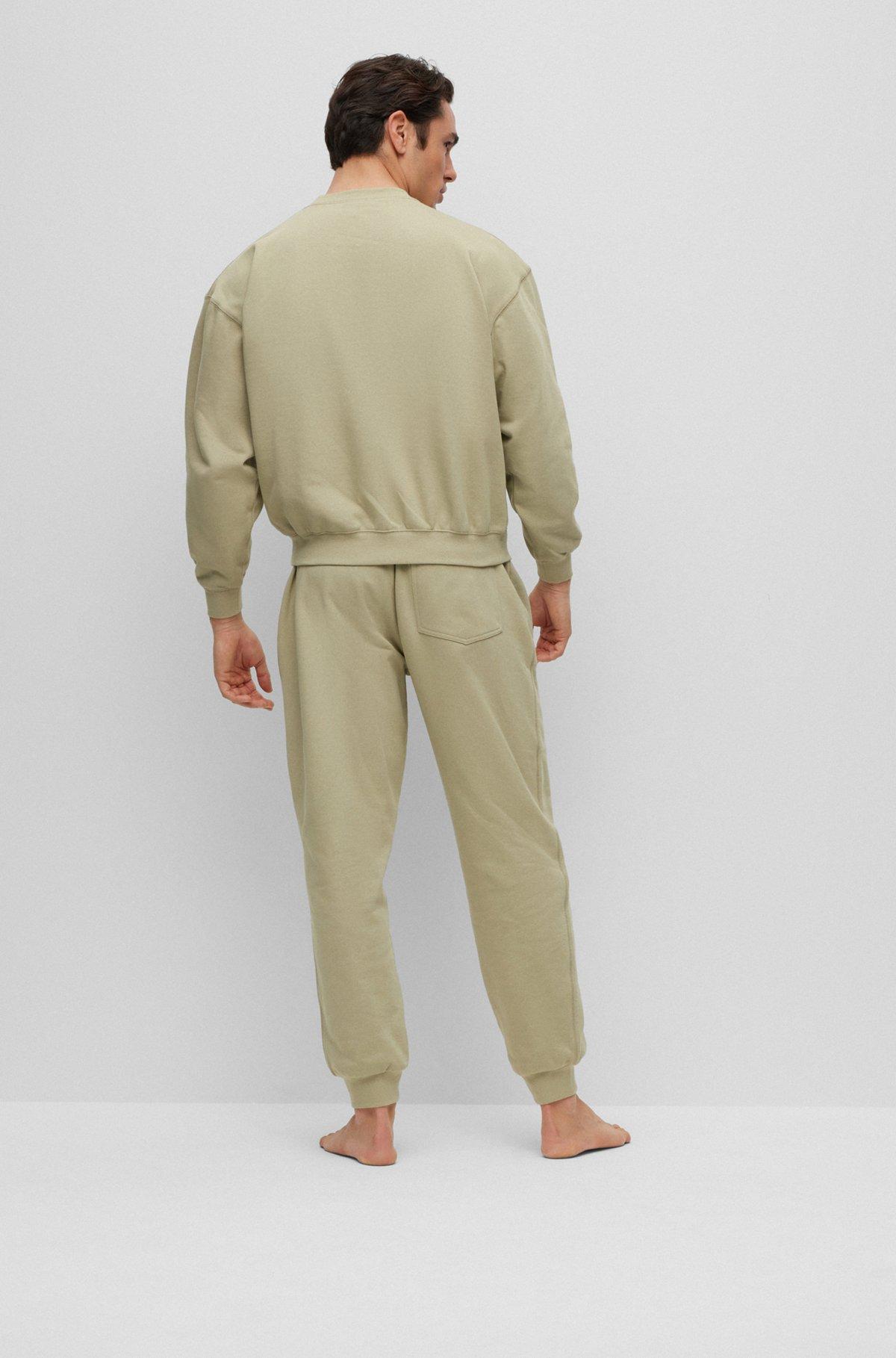 Suede-look pajamas in cotton with embroidered logos Product Image