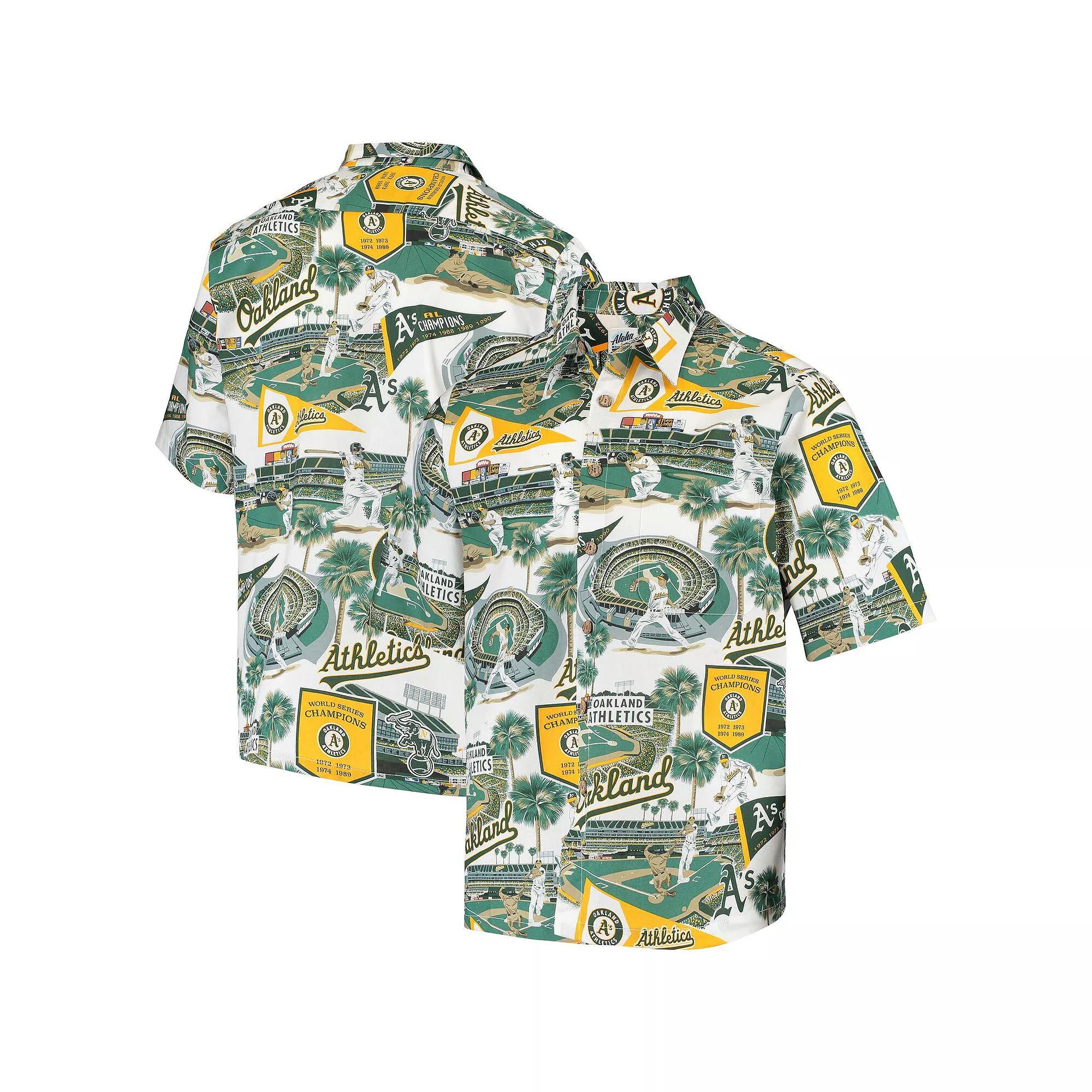 Men's Reyn Spooner Green Oakland Athletics Scenic Button-Up Shirt, Size: Medium Product Image