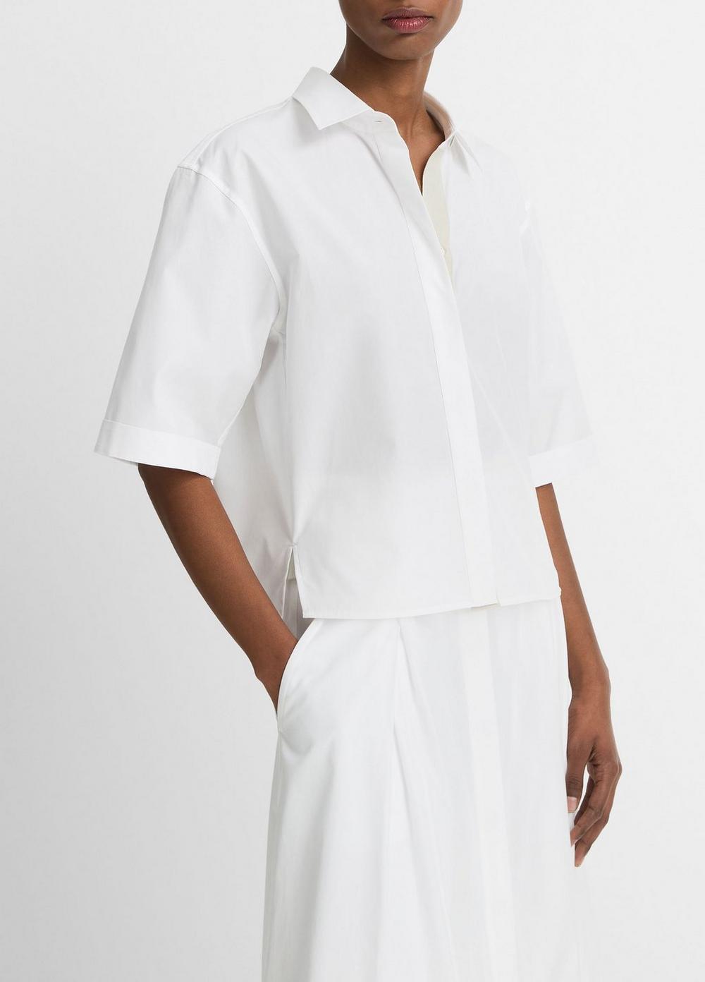 Canvas Tape Cotton Button-Front Shirt Product Image