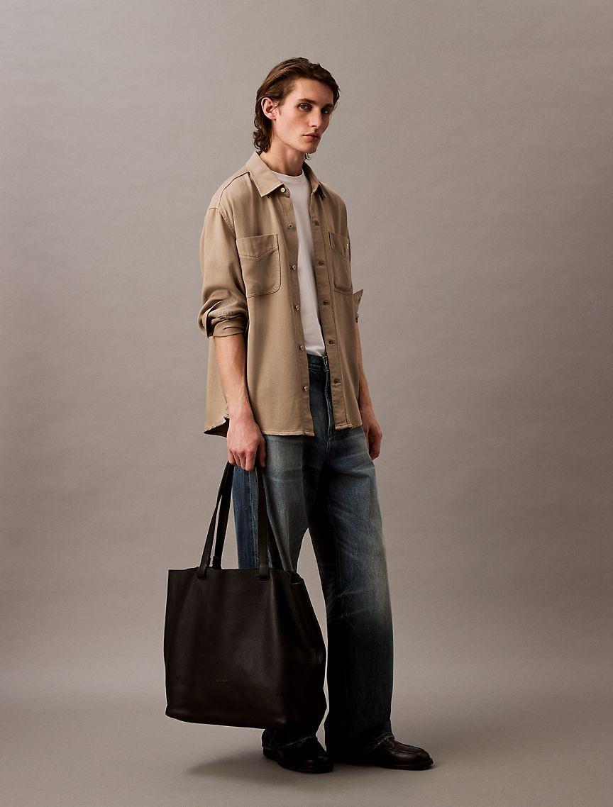 Twill Relaxed Button-Down Shirt  Product Image