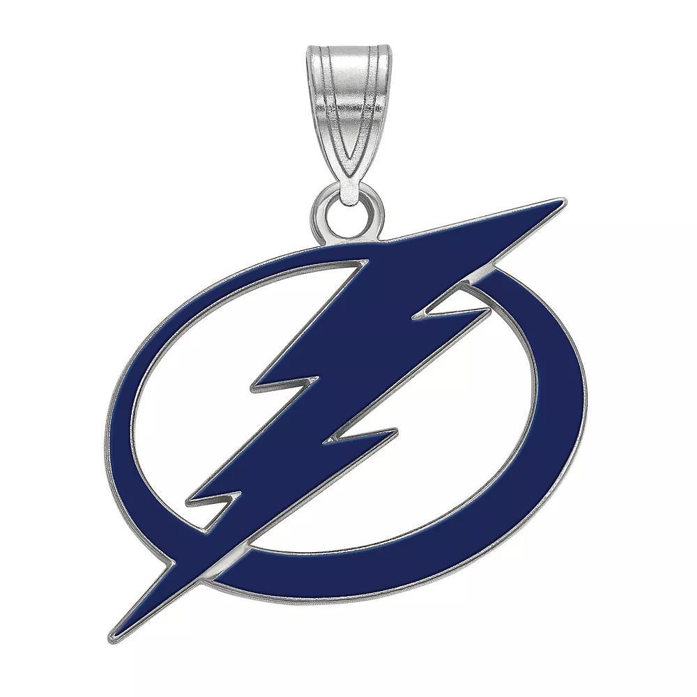 LogoArt Sterling Silver Tampa Bay Lightning Large Enamel Pendant, Women's, Gold Over Sterling Product Image