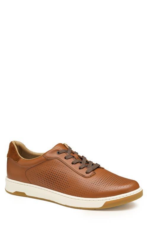 Johnston  Murphy Mens Daxton Perforated Leather U-Throat Lace Up Sneakers Product Image