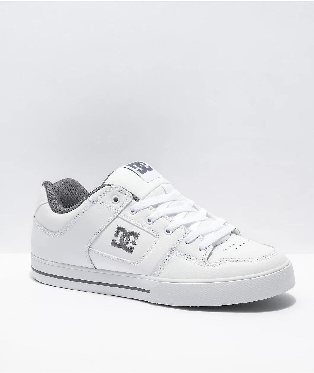 DC Pure White & Battleship Skate Shoes Product Image