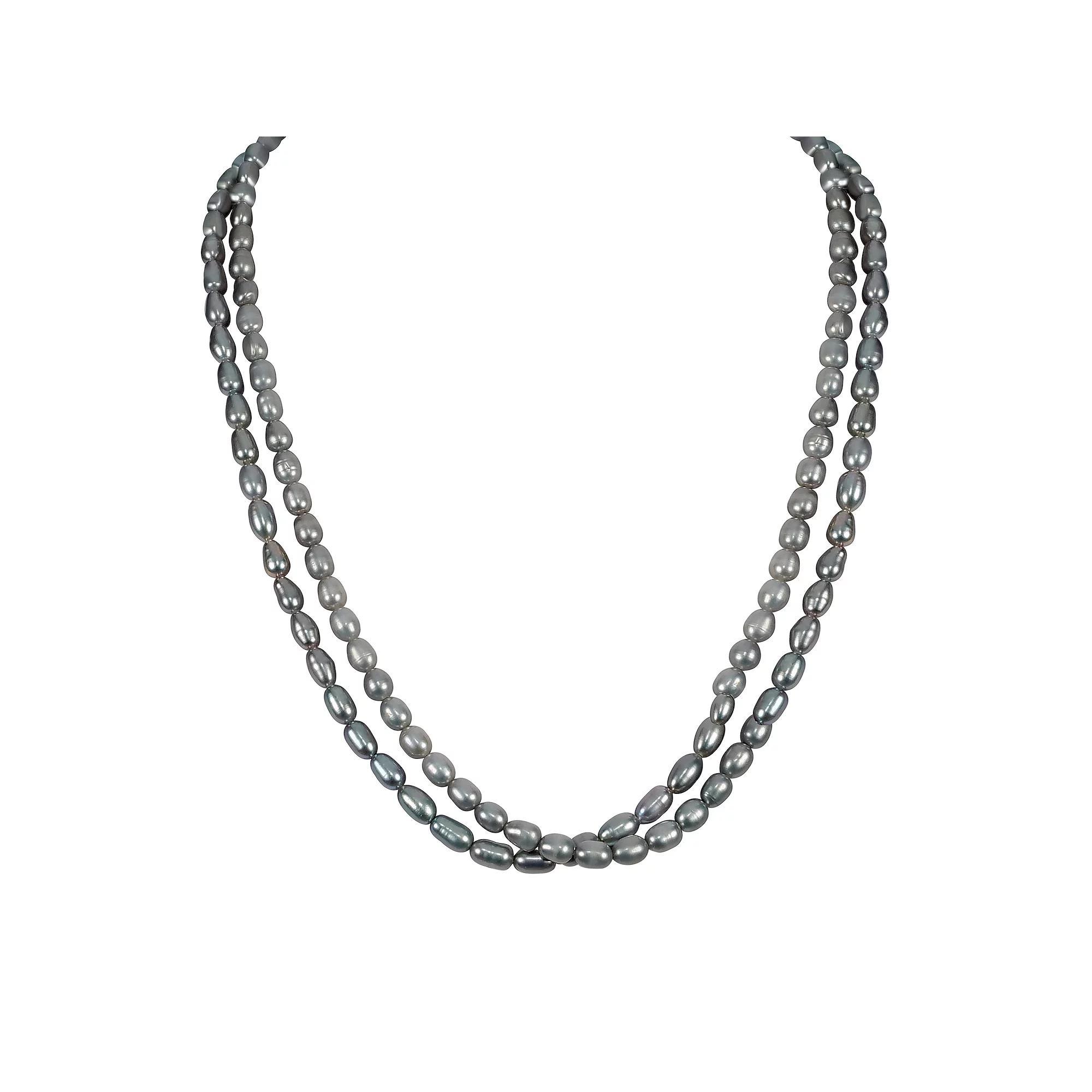 Gemistry Sterling Silver Freshwater Cultured Pearl Double Strand Necklace, Women's, Size: 18", White Product Image