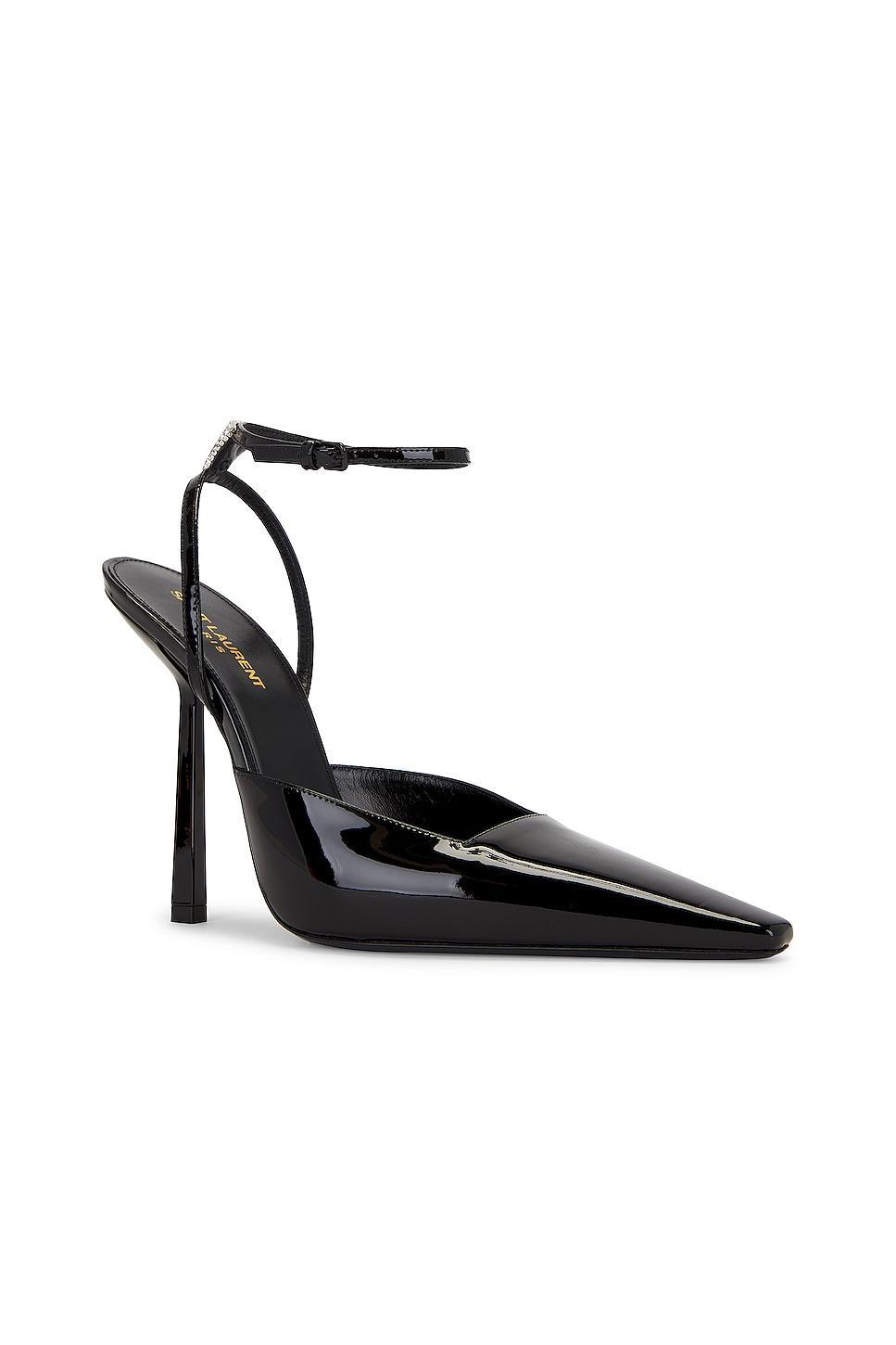 Saint Laurent Anouk Ankle Strap Pump in Black Product Image