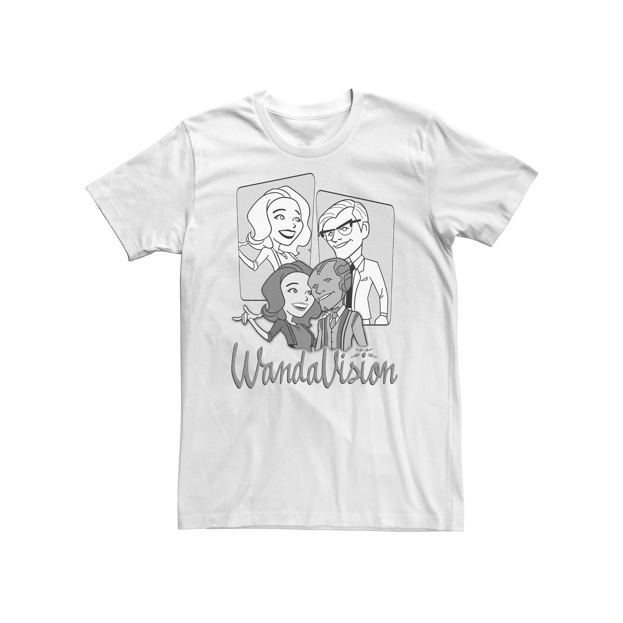 Big & Tall Marvel WandaVision Disguise Retro Logo Tee, Men's, Size: XXL Tall, White Product Image