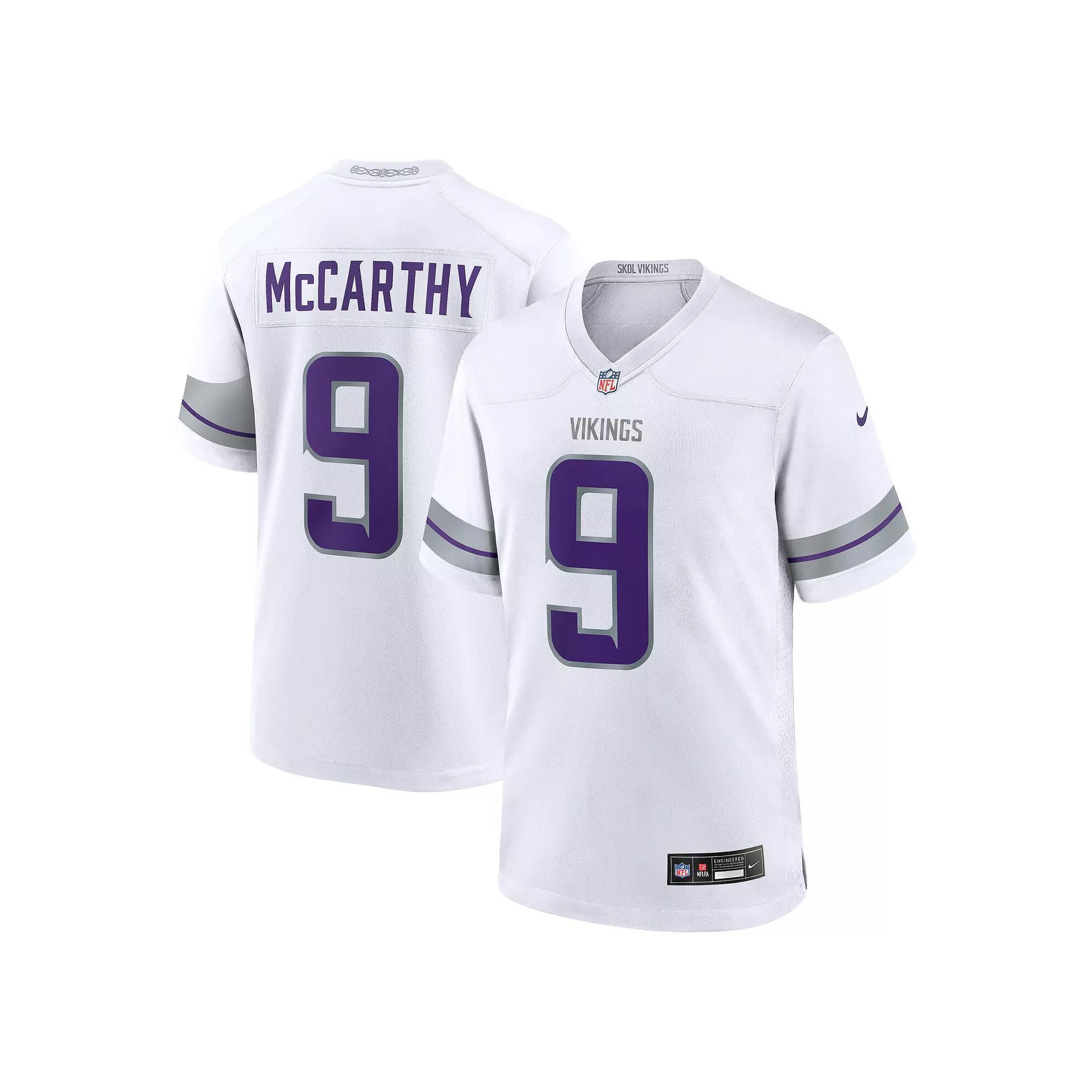 Men's Nike J.J. McCarthy White Minnesota Vikings Alternate Game Player Jersey, Size: Large Product Image
