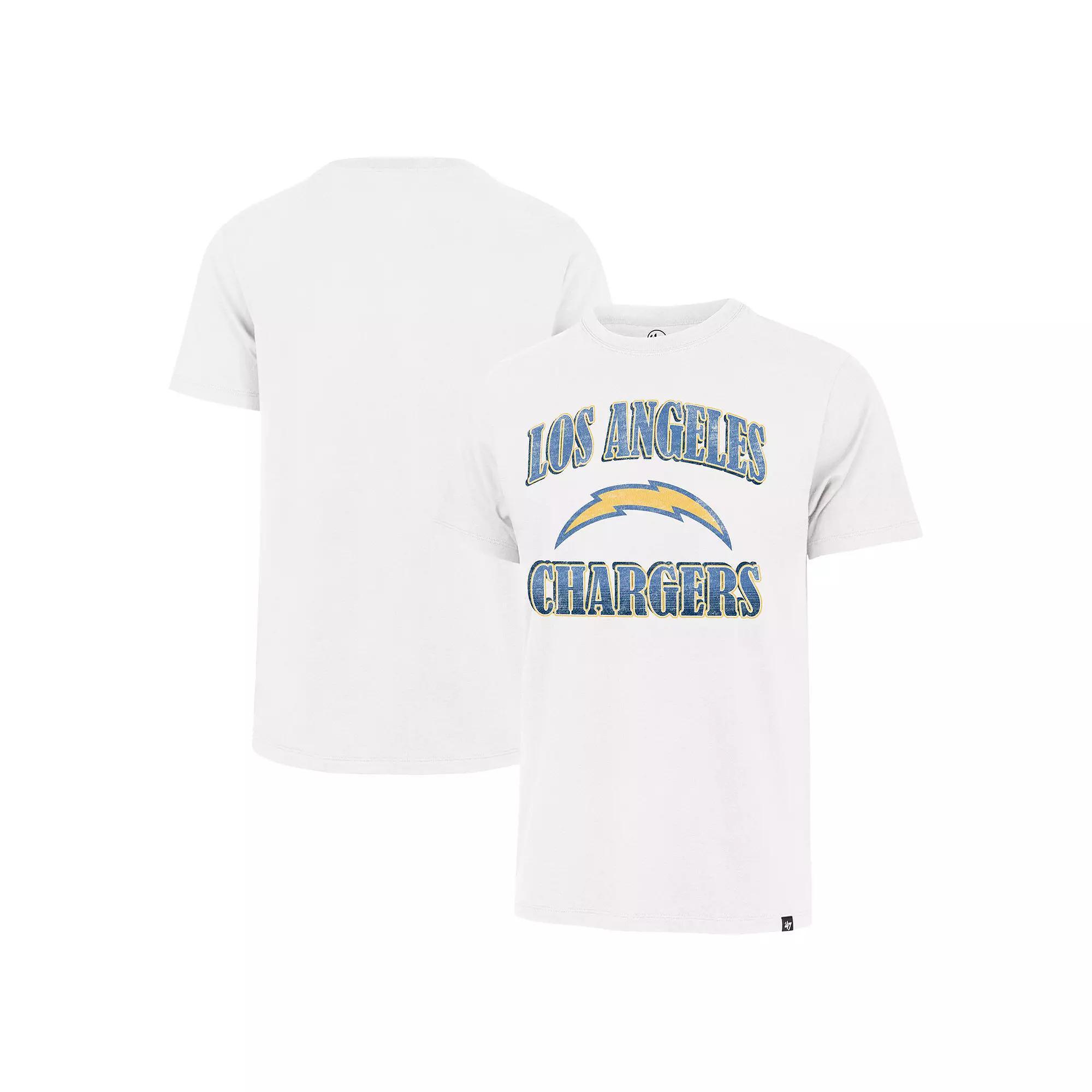 Men's '47 White Los Angeles Chargers Overrun Franklin T-Shirt, Size: 2XL Product Image