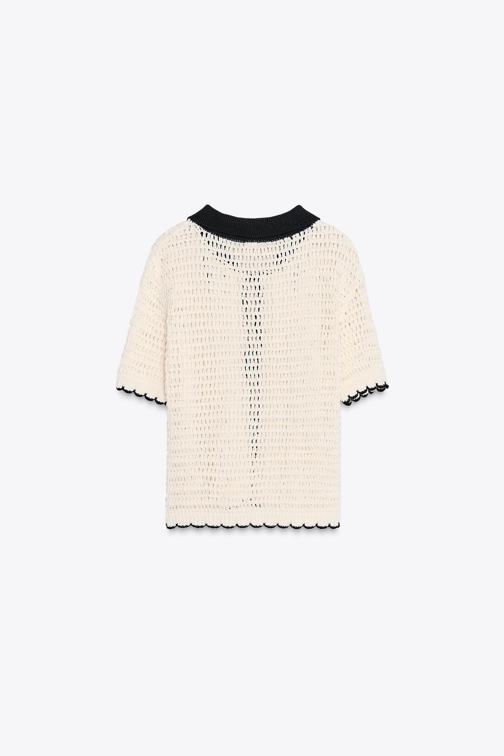 CROCHET POLO COLLAR TOP Product Image
