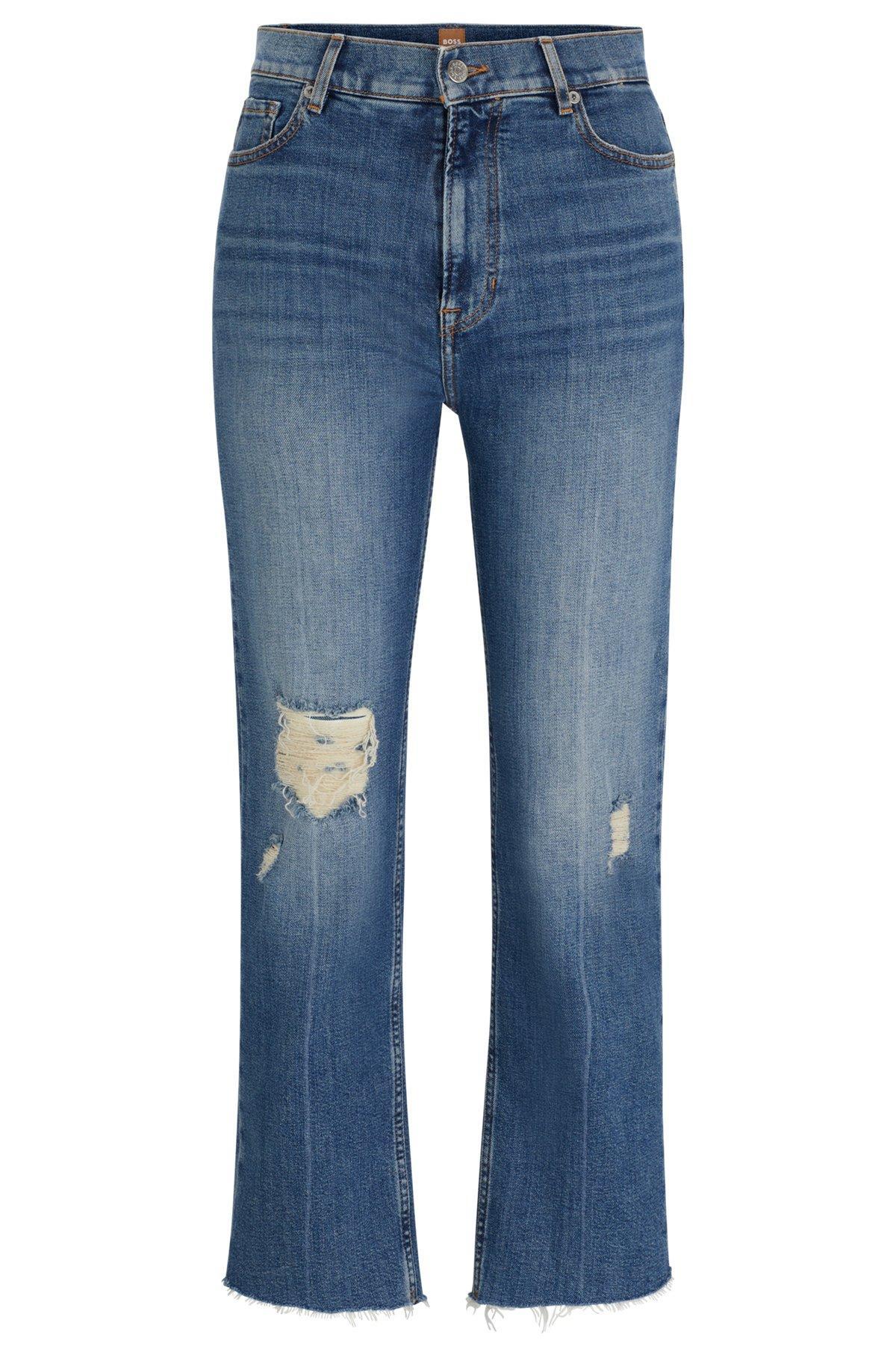 Slim-fit jeans in blue stretch denim Product Image