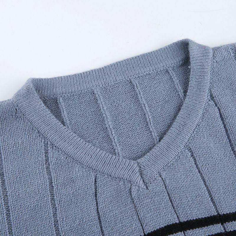 Striped V-Neck Sweater Product Image