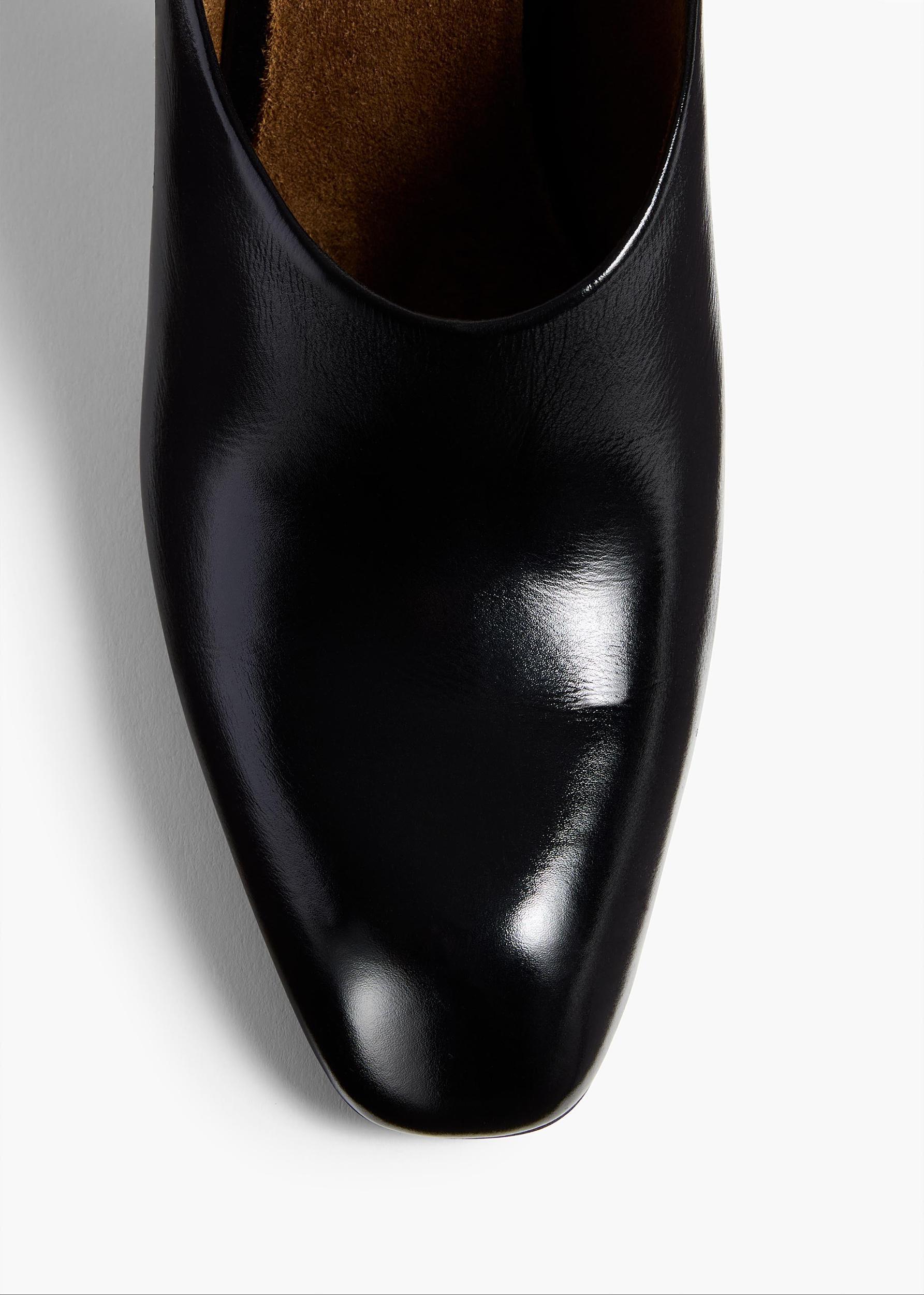 Colt Mule in Black Glazed Leather Product Image