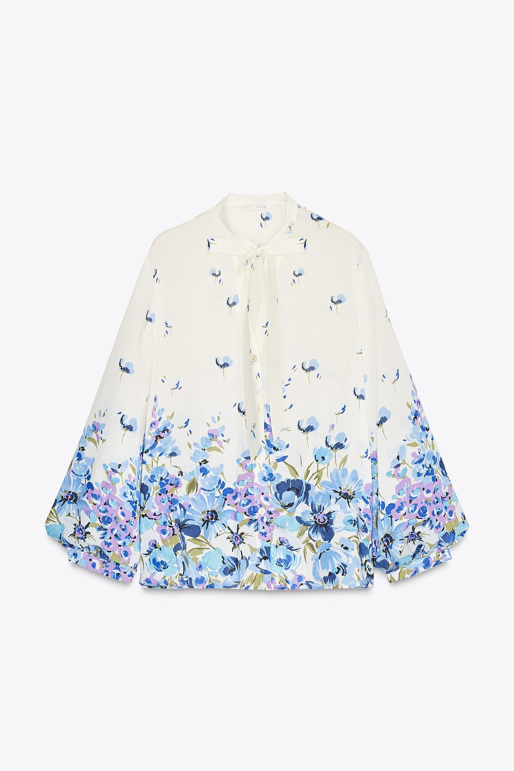 TIED PRINT BLOUSE Product Image