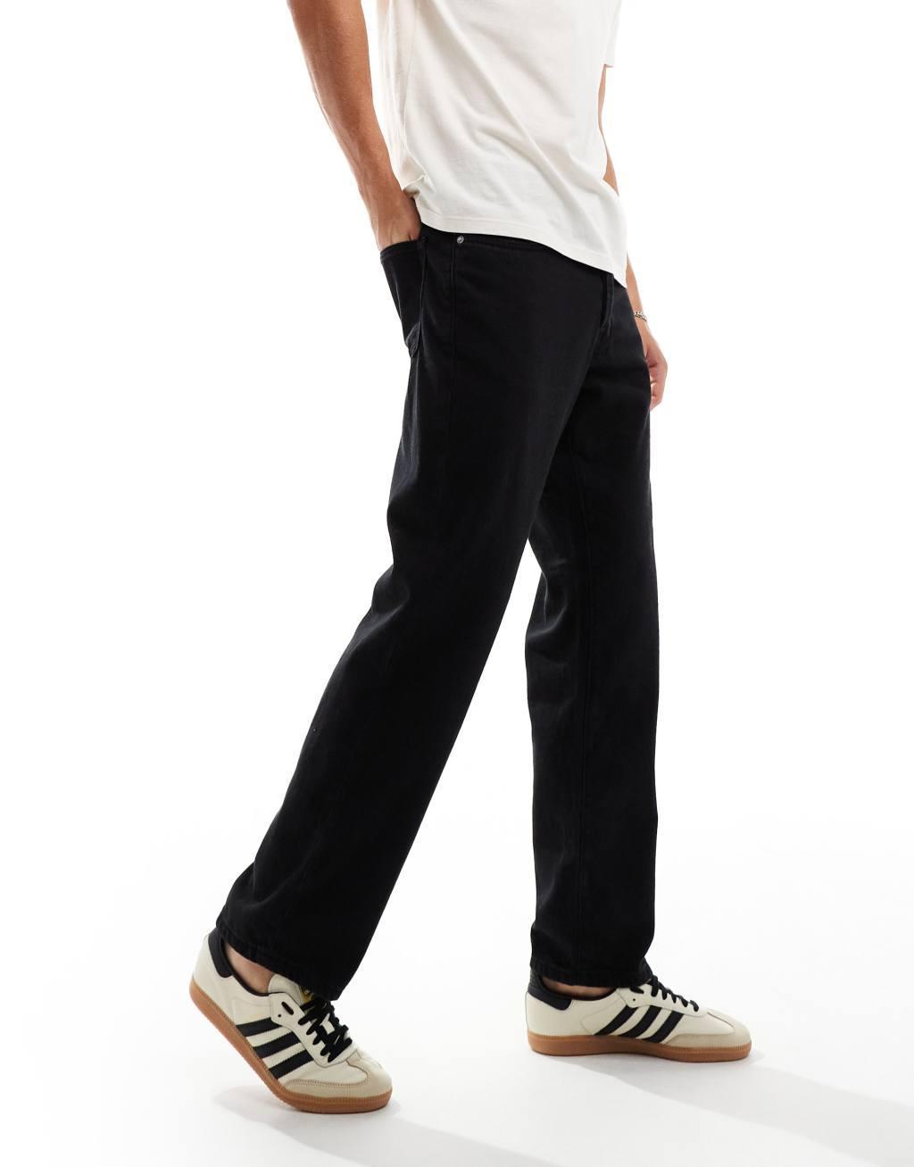 ONLY & SONS Edge straight fit jeans in black Product Image