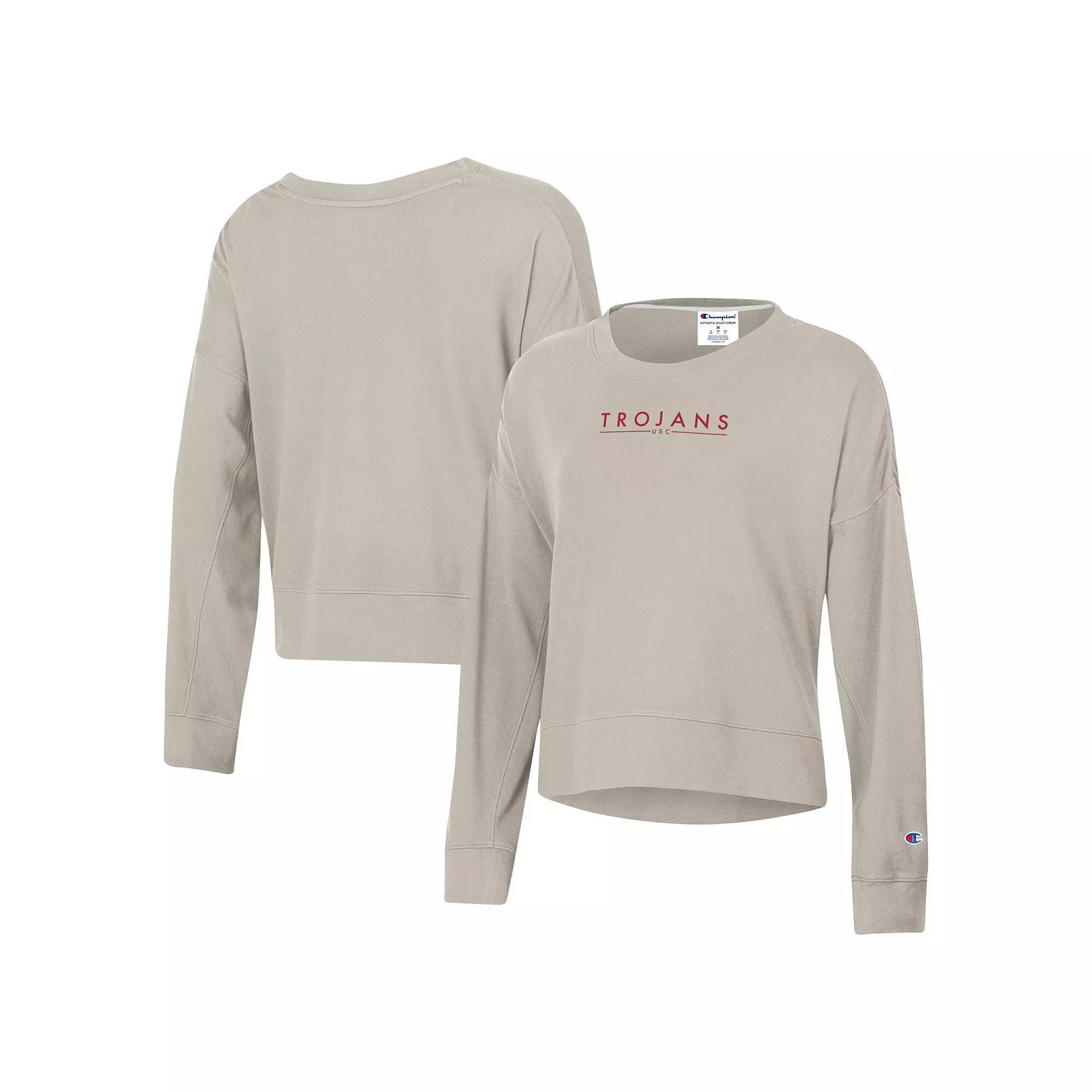 Women's Champion Tan USC Trojans Sueded Pullover Sweatshirt, Size: XXL, Team Product Image