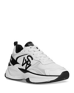 Womens Mesh & Leather Trainer Sneakers Product Image