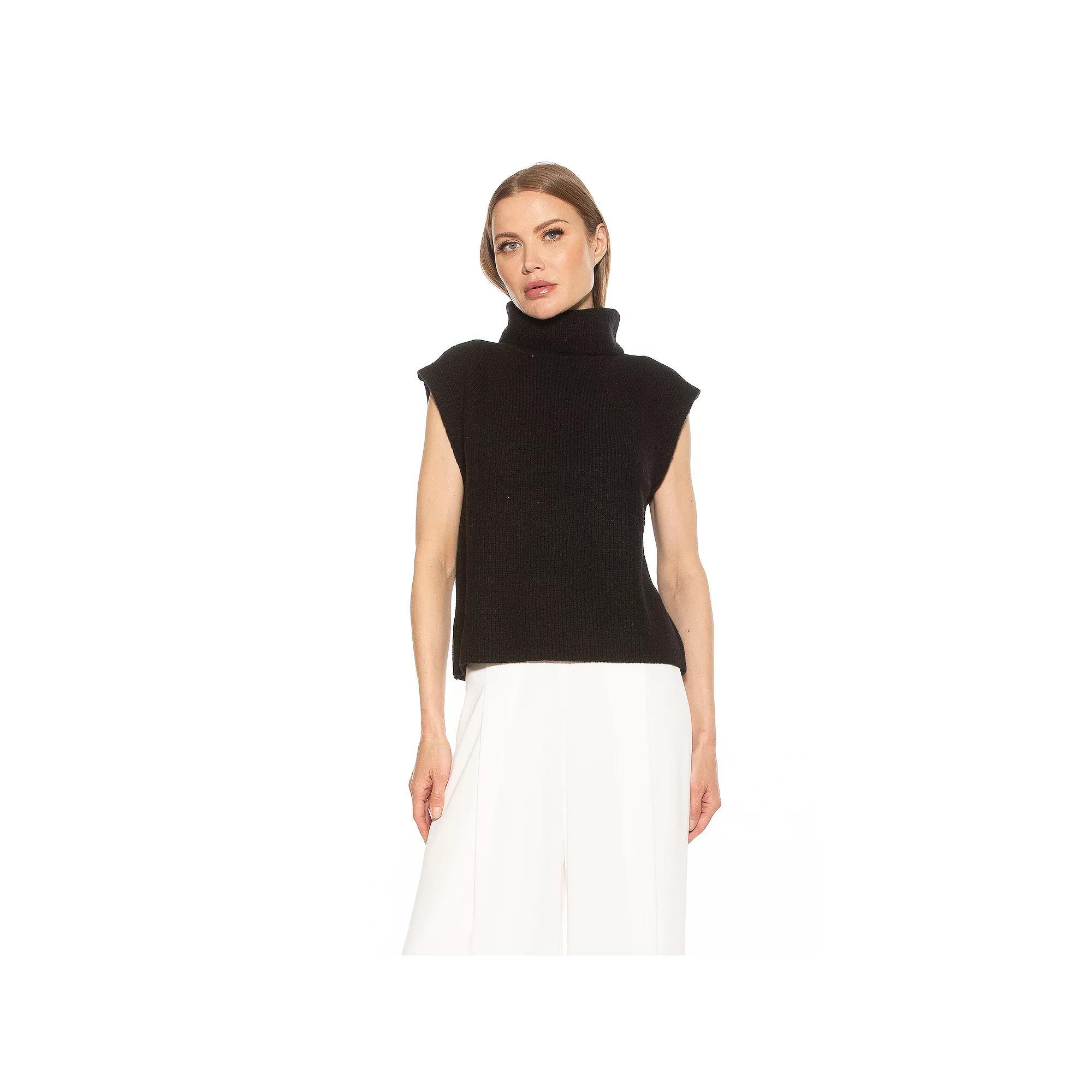 Womens ALEXIA ADMOR Jaylani Ribbed Knit Turtleneck Sweater Vest Product Image