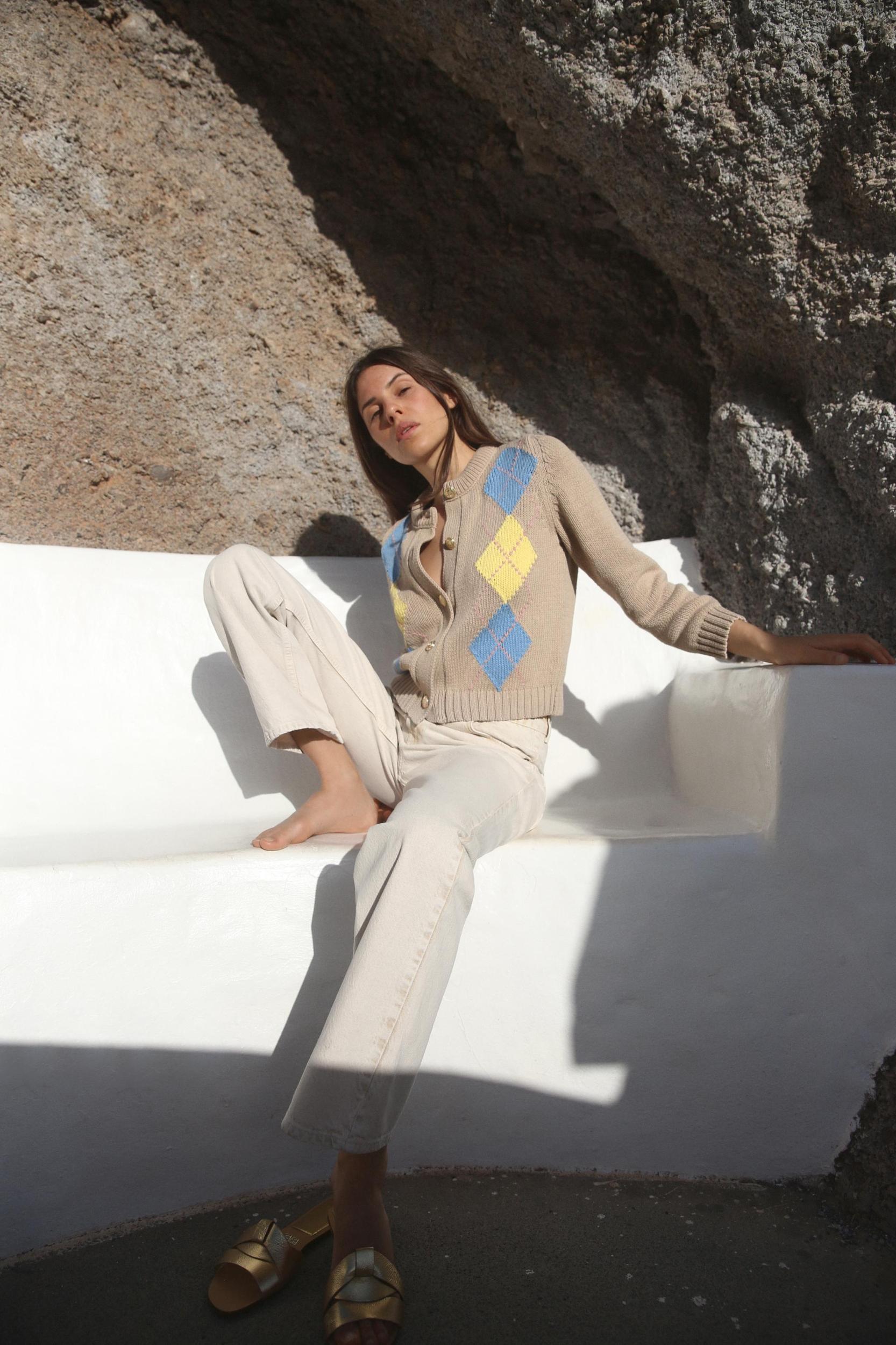 ARGYLE KNIT CARDIGAN Product Image
