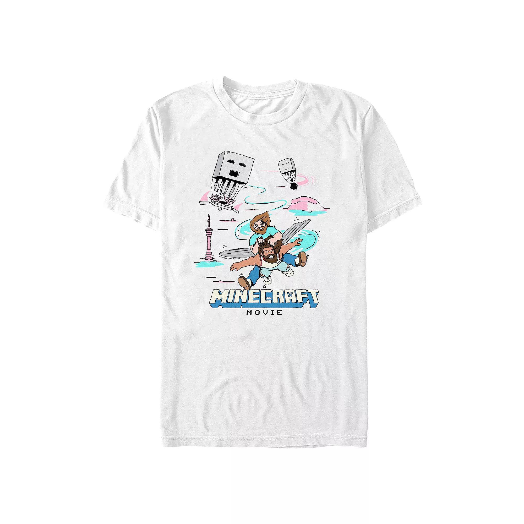 Big & Tall Minecraft Movie Fly Faster Graphic Tee, Men's, Size: 3XL Tall, White Product Image