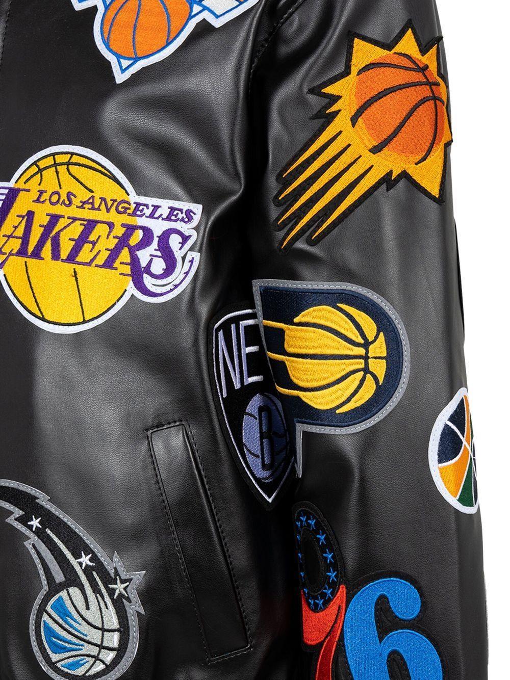 x NBA Collage vegan leather jacket Product Image