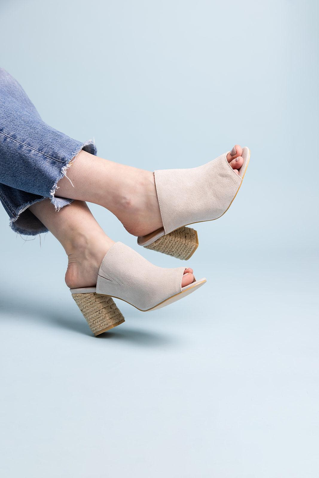 Helena Heeled Sandal in Ice Suede (Online Exclusive) Product Image