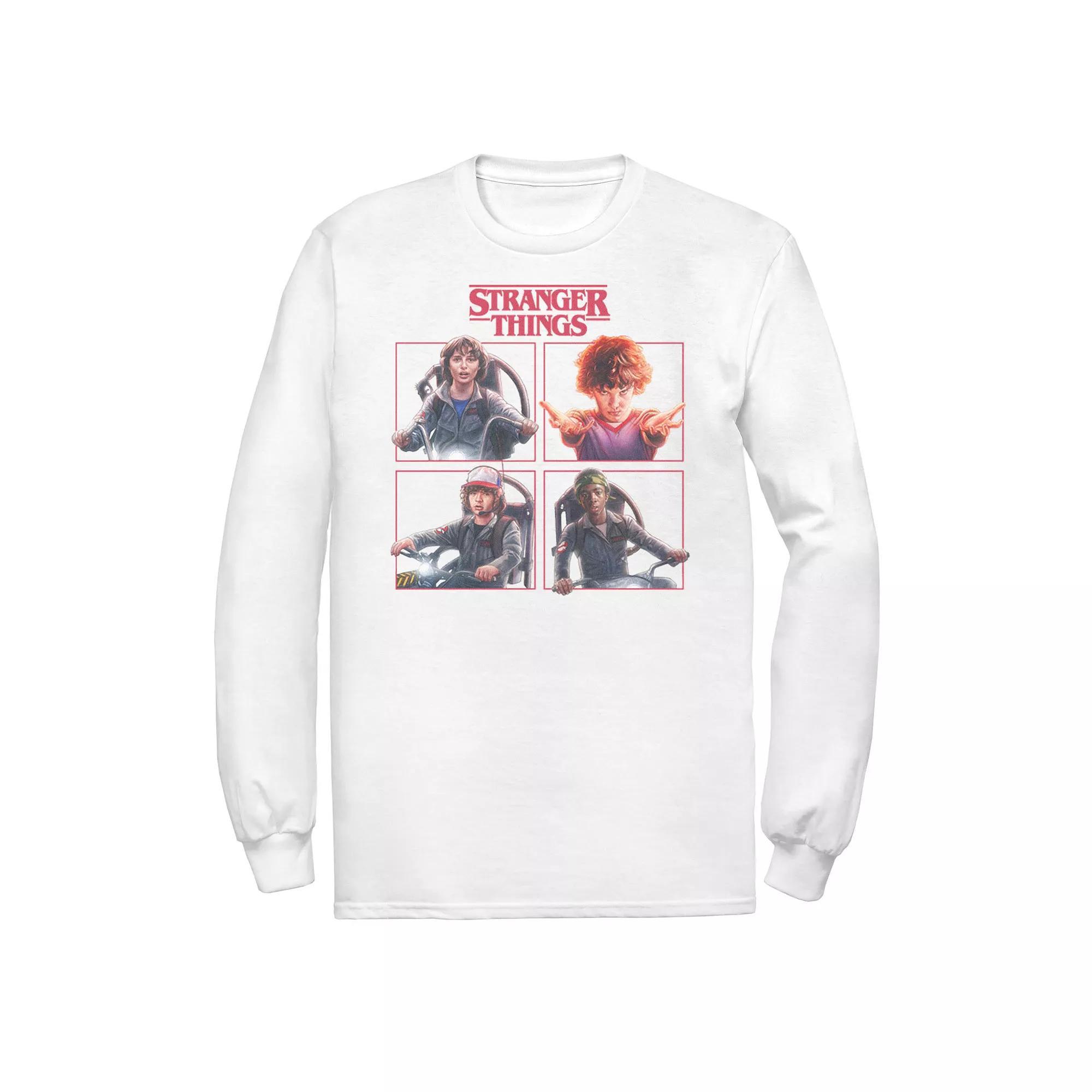 Men's Stranger Things Group Shot Box Up Logo Tee, Size: Small, White Product Image