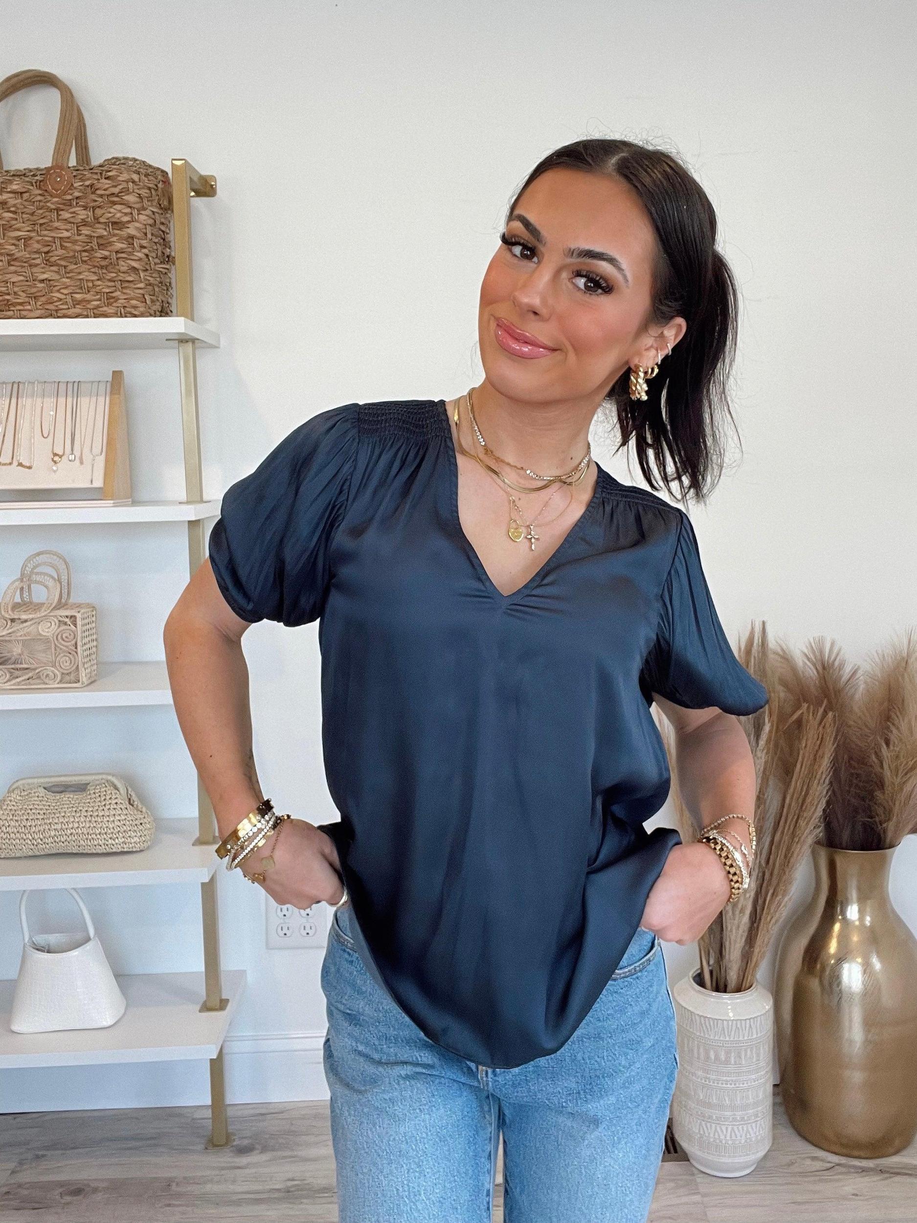 FINAL SALE Nova Pleated Puff Sleeve Top Product Image