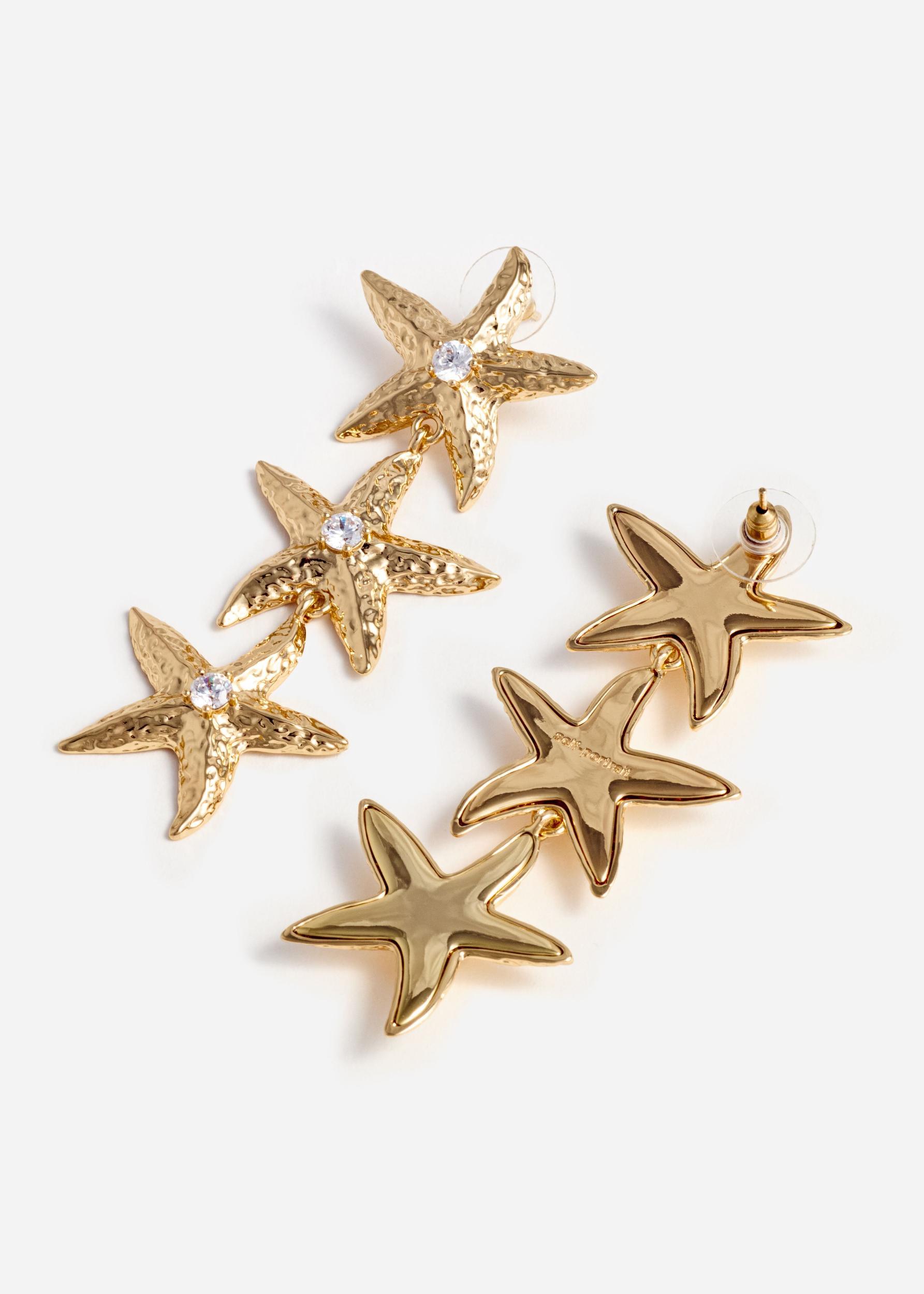 Mottled Gold Sea Star Earrings Product Image