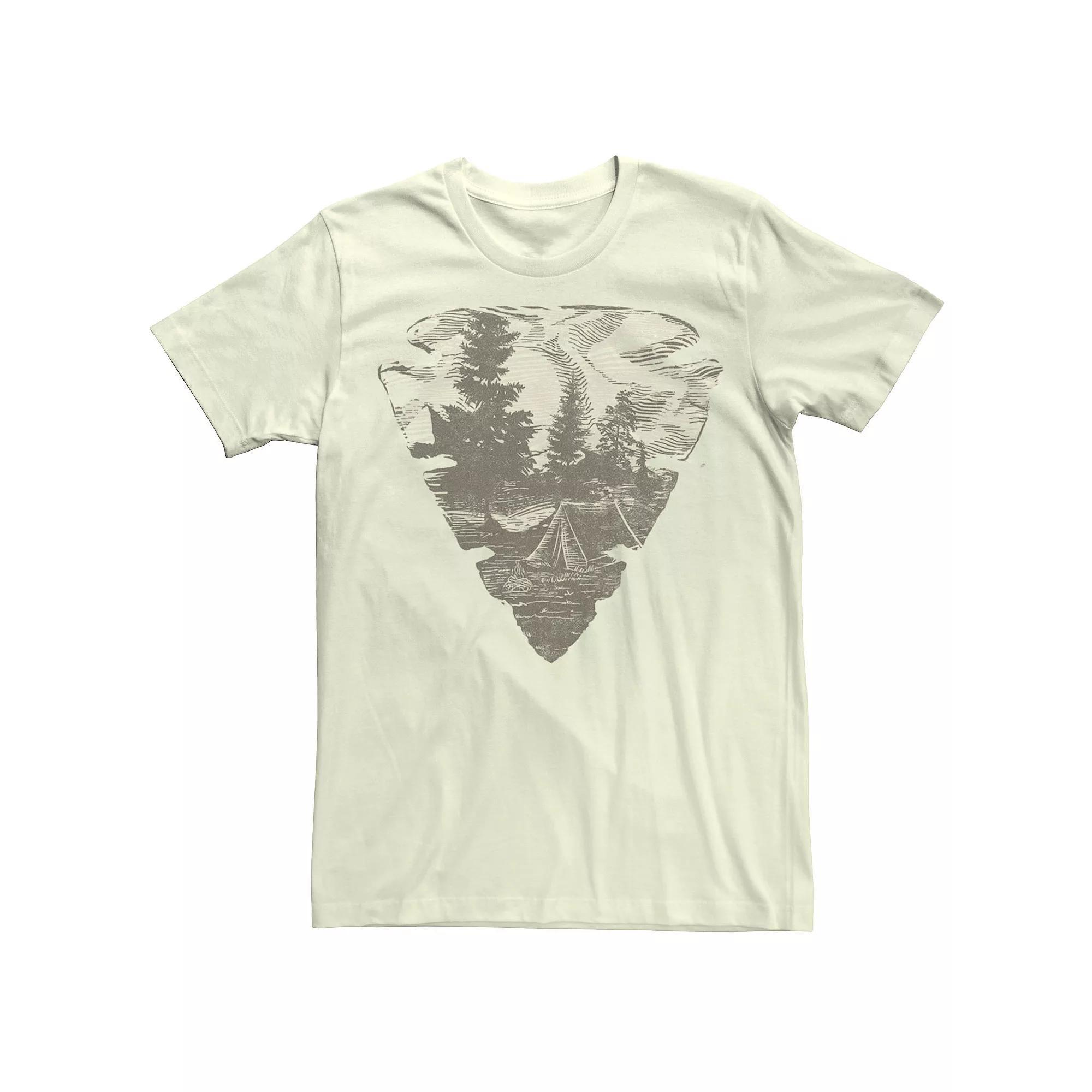 Men's Arrowhead Camping Landscape Forest Graphic Tee, Size: XL, Natural Product Image