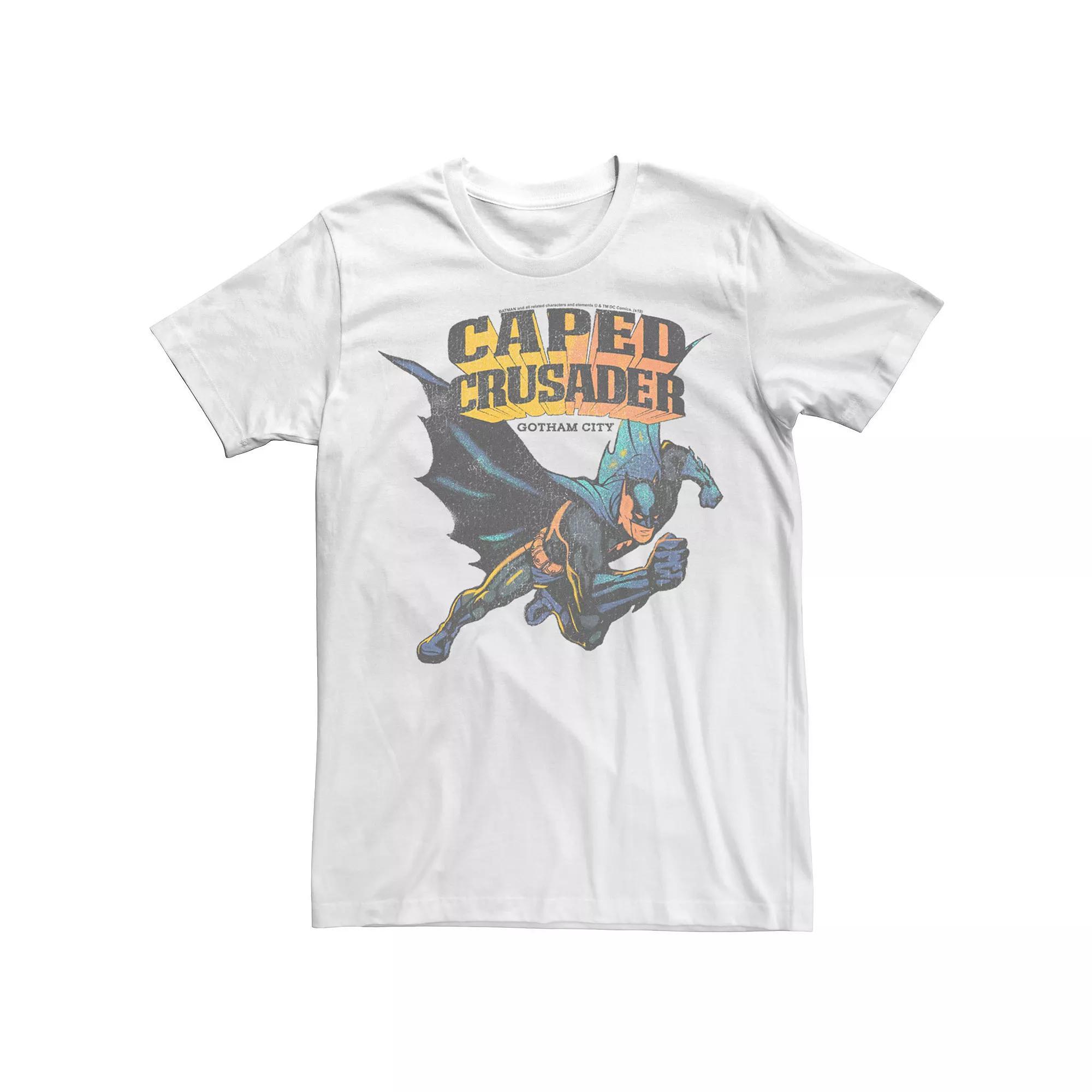 Men's Batman Caped Crusader Gotham City Tee, Size: XL, White Product Image