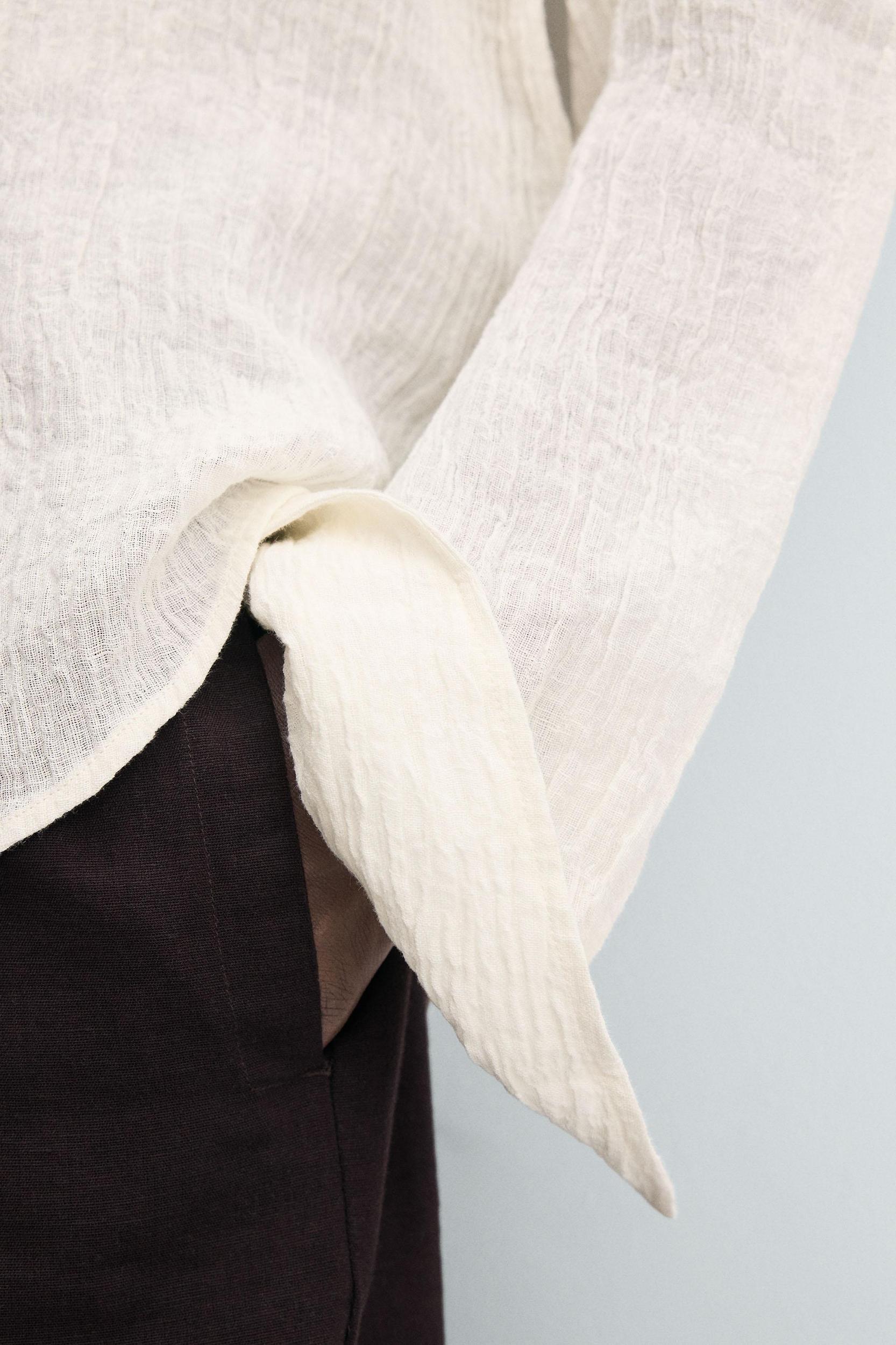 100% CRINKLED LINEN SHIRT Product Image