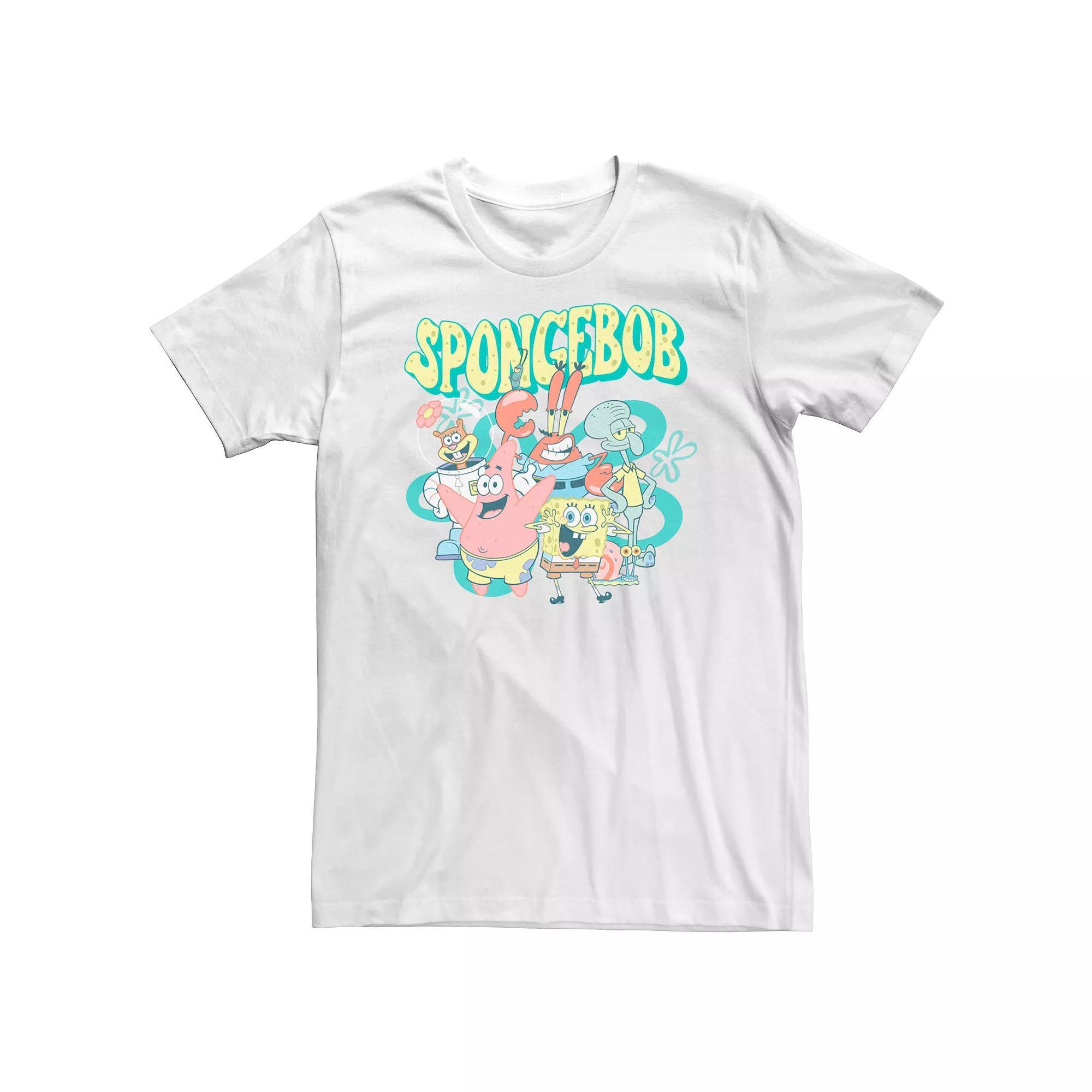 Big & Tall Sponge Bob All Friends Tee, Men's, Size: 5XB, White Product Image