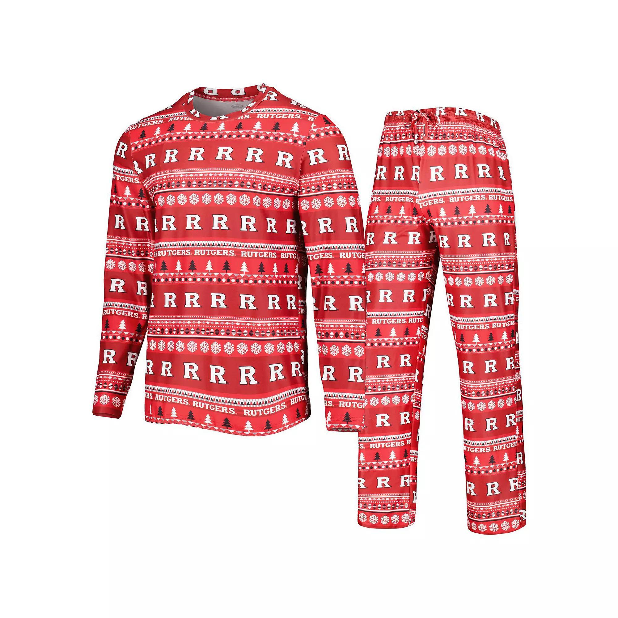 Men's Concepts Sport Scarlet Rutgers Scarlet Knights Swivel Long Sleeve T-Shirt & Pants Sleep Set, Size: 3XL, Red Product Image